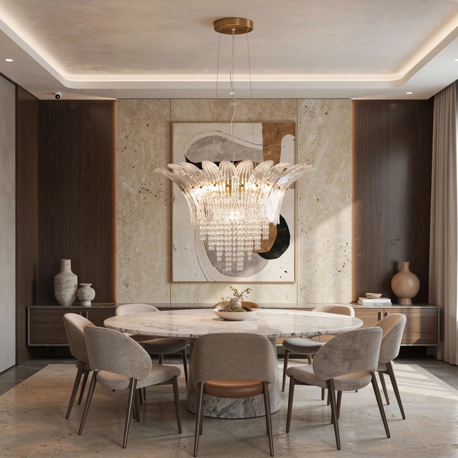Palmette Crystal Chandelier