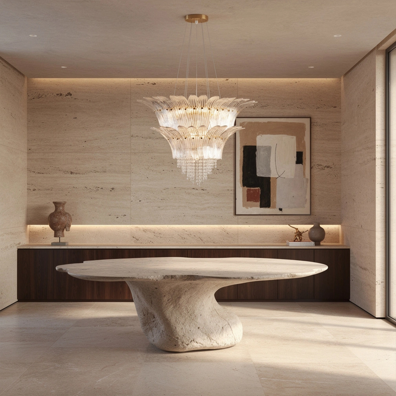 Palmette Crystal Chandelier