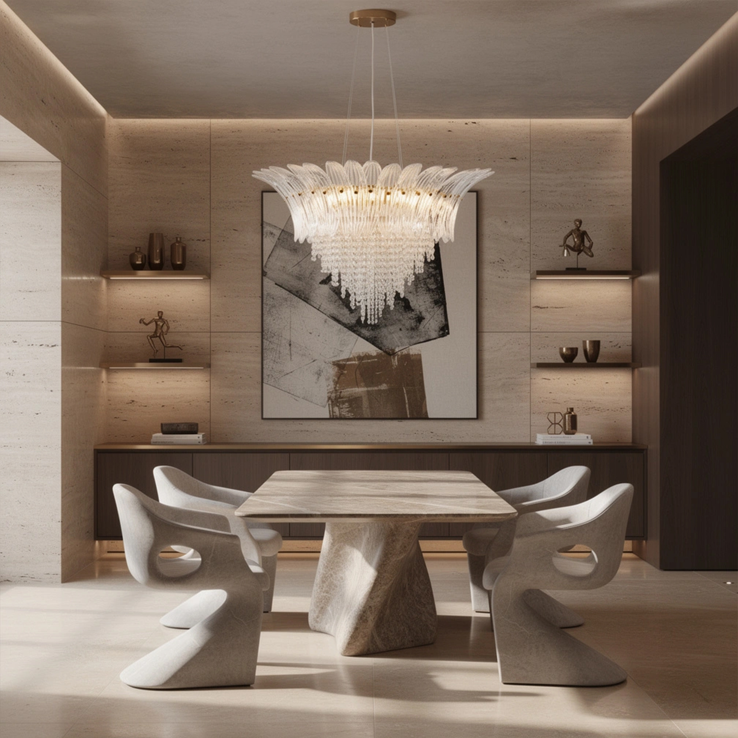 Palmette Crystal Chandelier