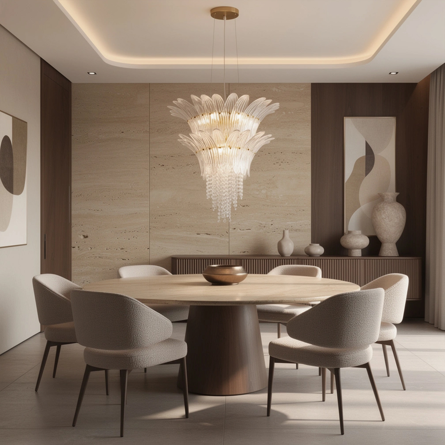 Palmette Crystal Chandelier