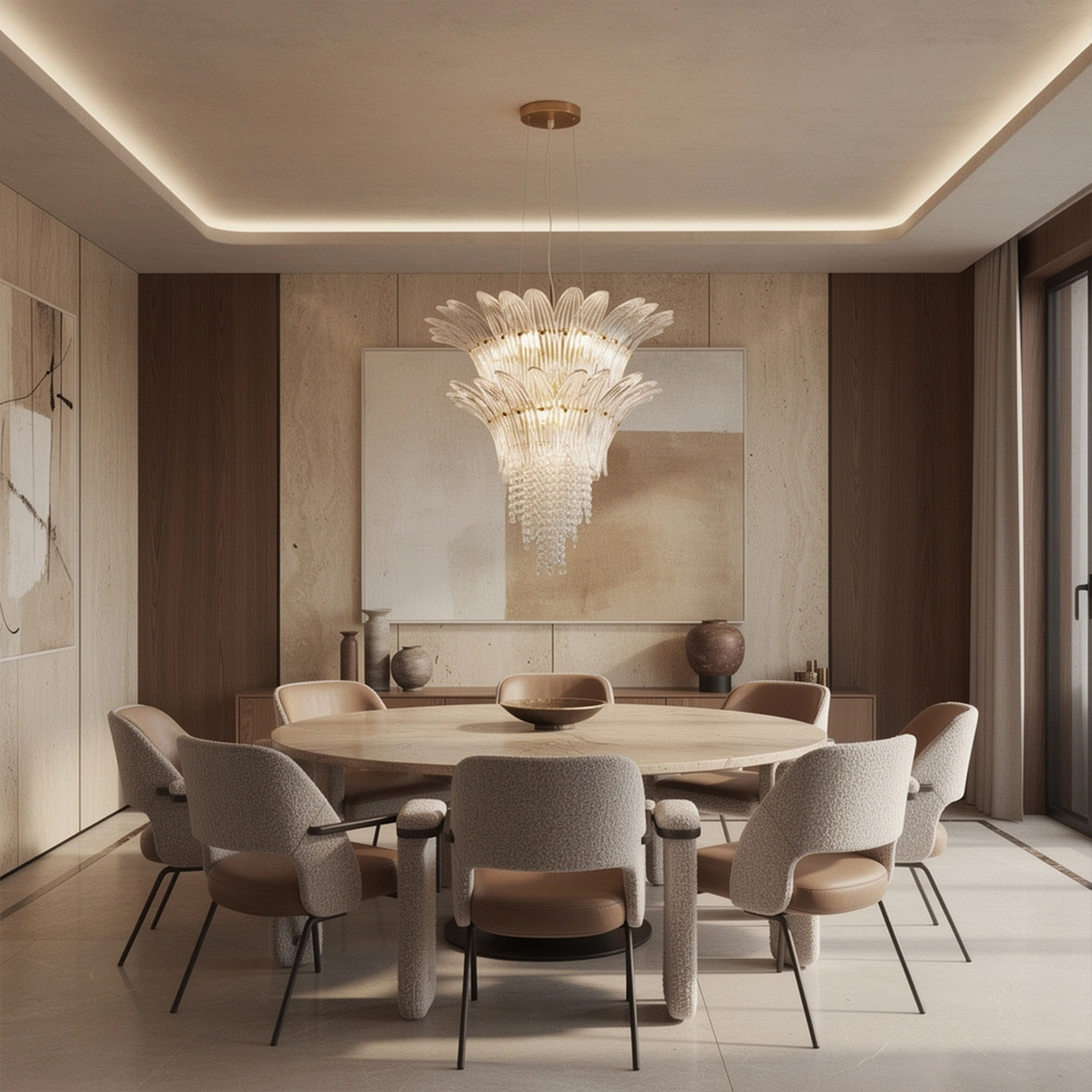 Palmette Crystal Chandelier