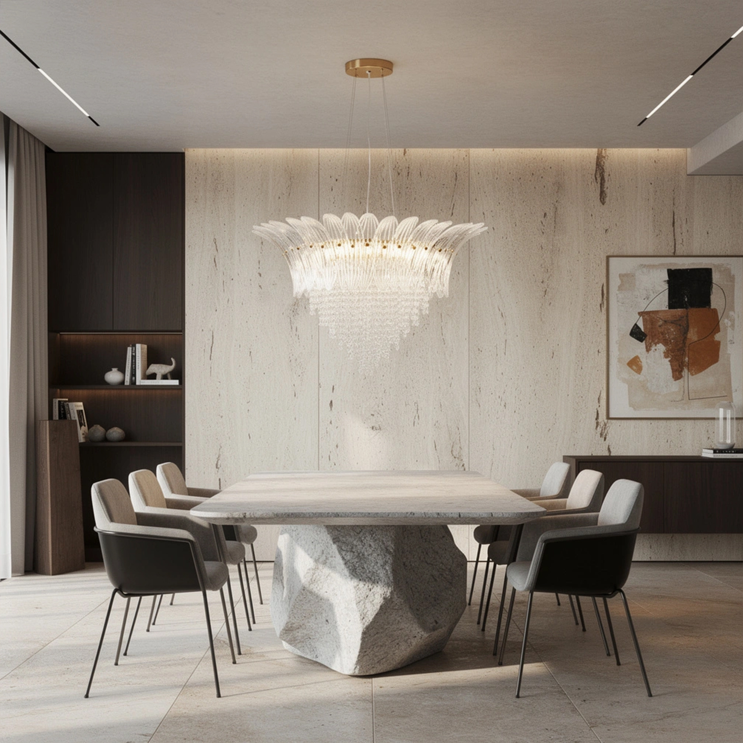 Palmette Crystal Chandelier