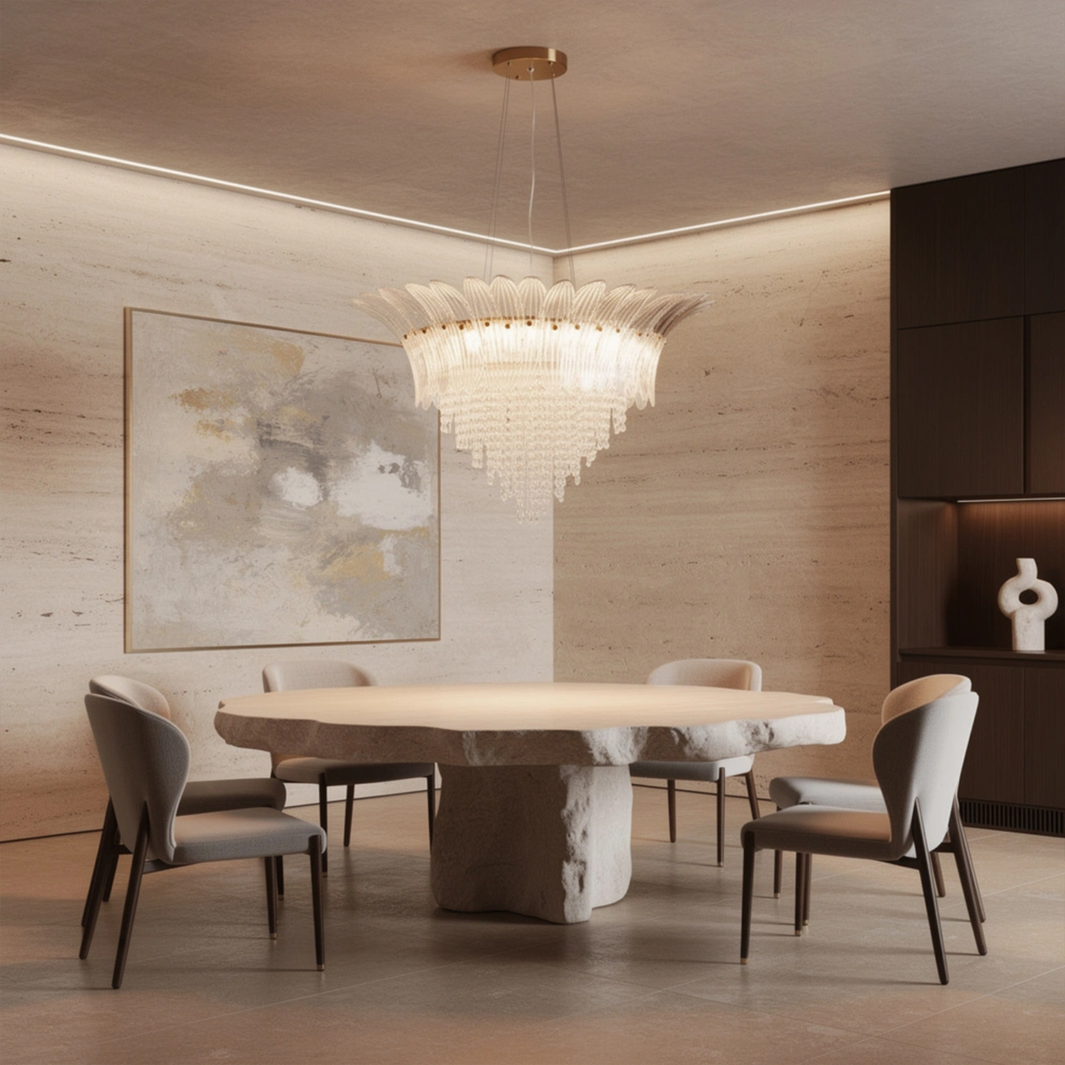 Palmette Crystal Chandelier