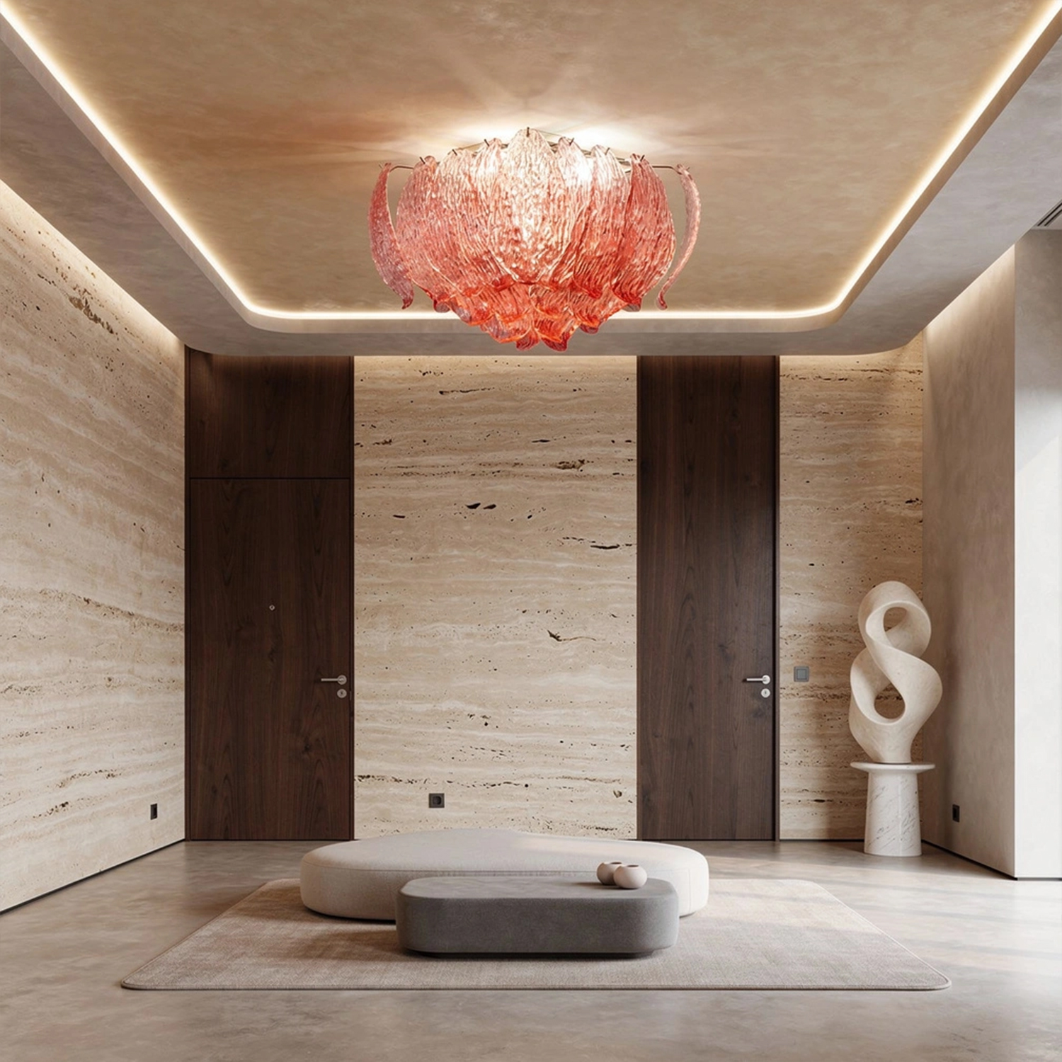 Petalia Murano Glass Leaf Ceiling Light
