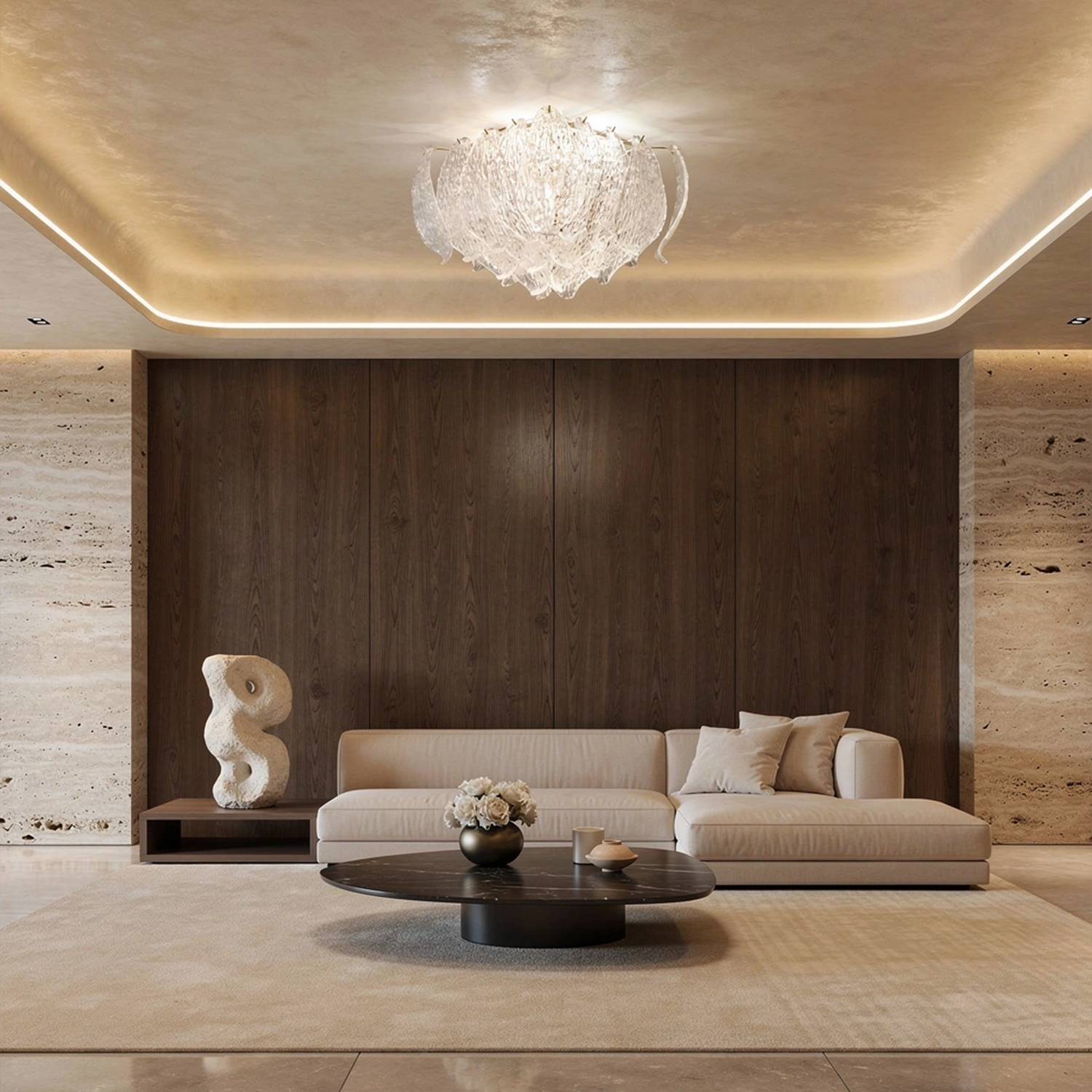 Petalia Murano Glass Leaf Ceiling Light