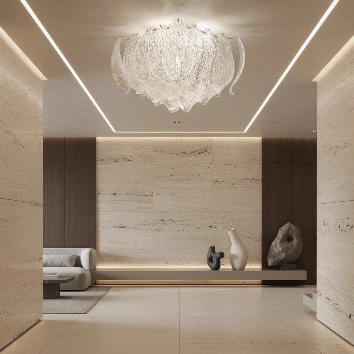 Petalia Murano Glass Leaf Ceiling Light
