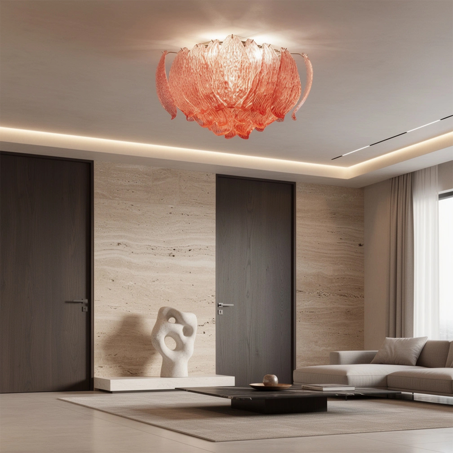 Petalia Murano Glass Leaf Ceiling Light