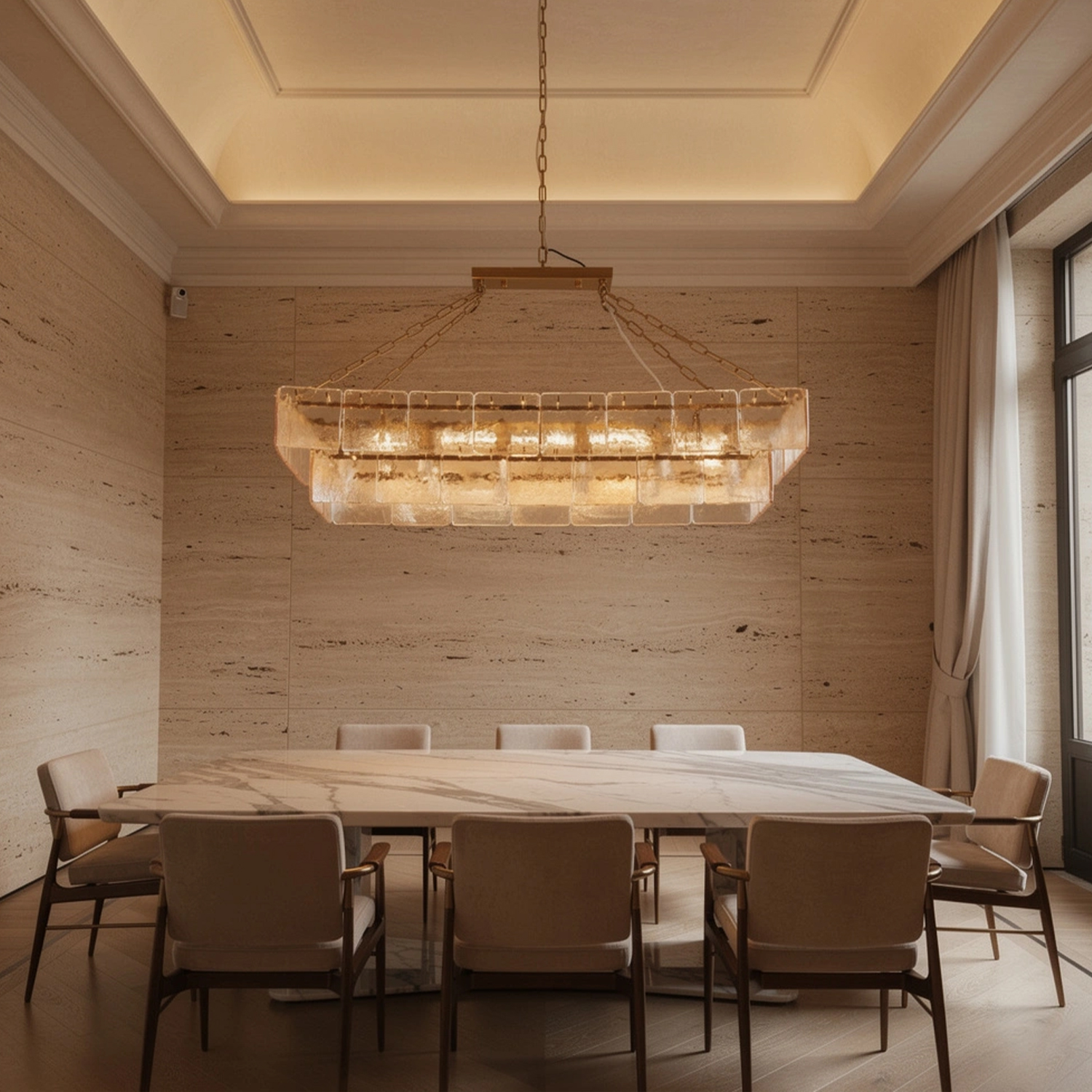 Regal Multi Tier Rectangular Chandelier