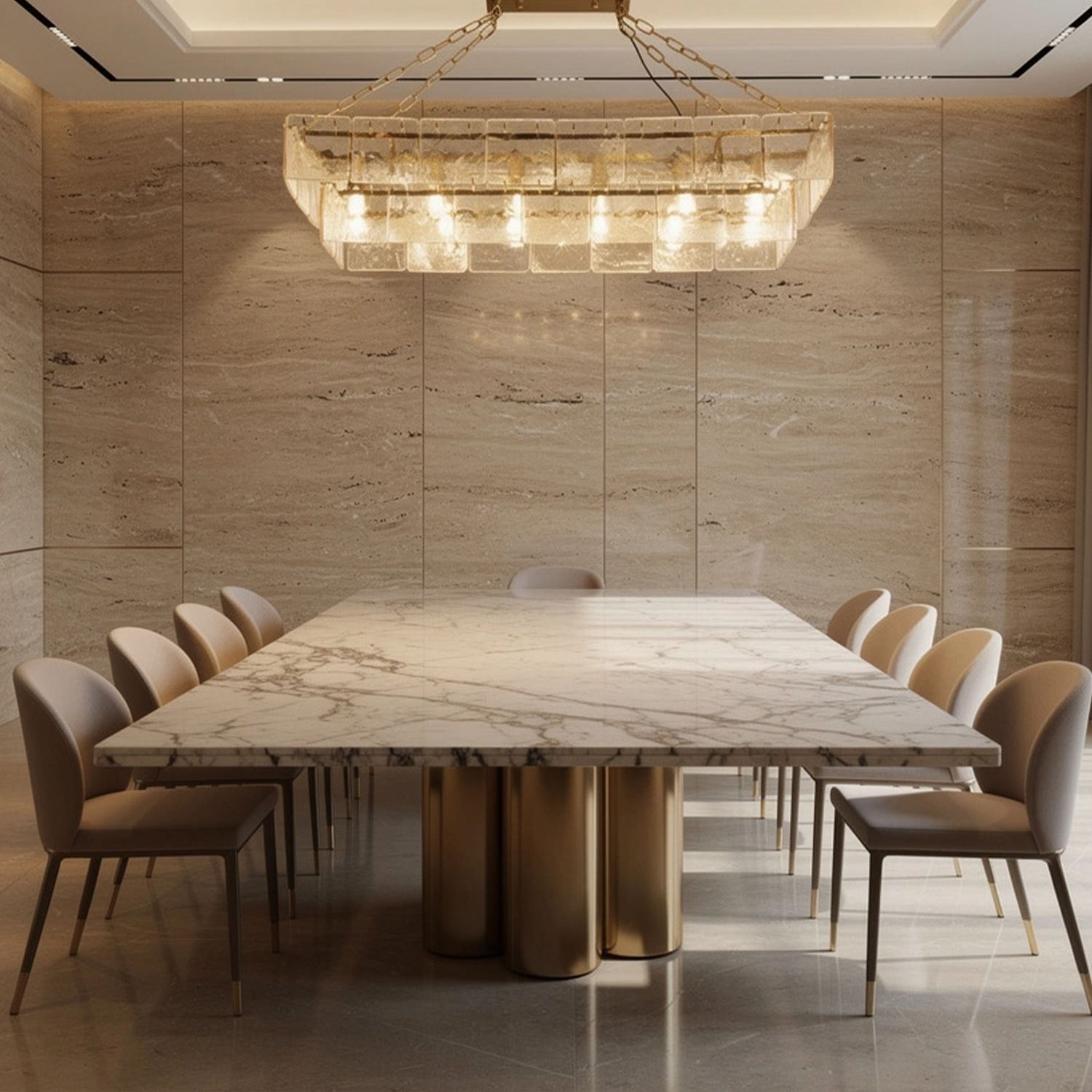 Regal Multi Tier Rectangular Chandelier