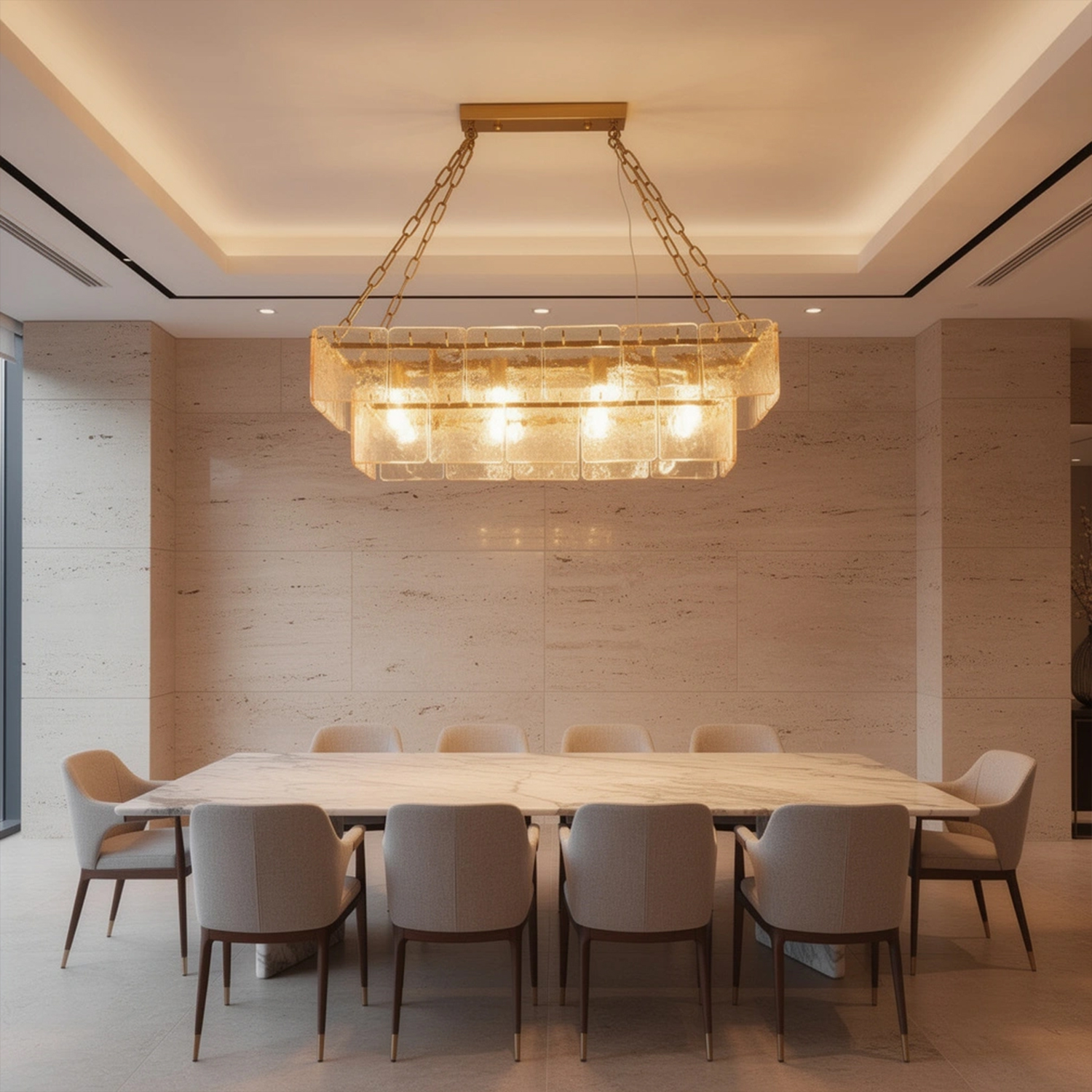 Regal Multi Tier Rectangular Chandelier