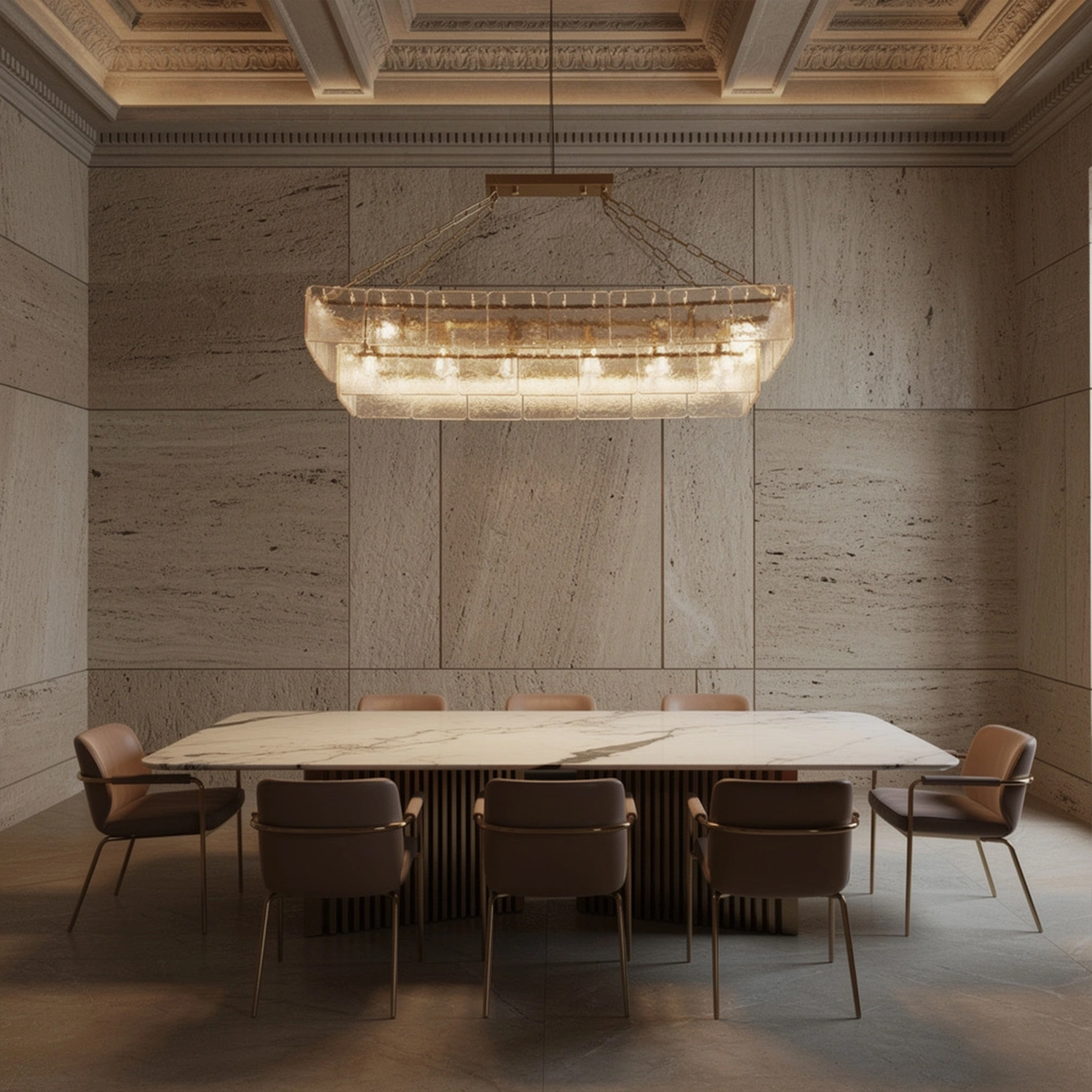 Regal Multi Tier Rectangular Chandelier