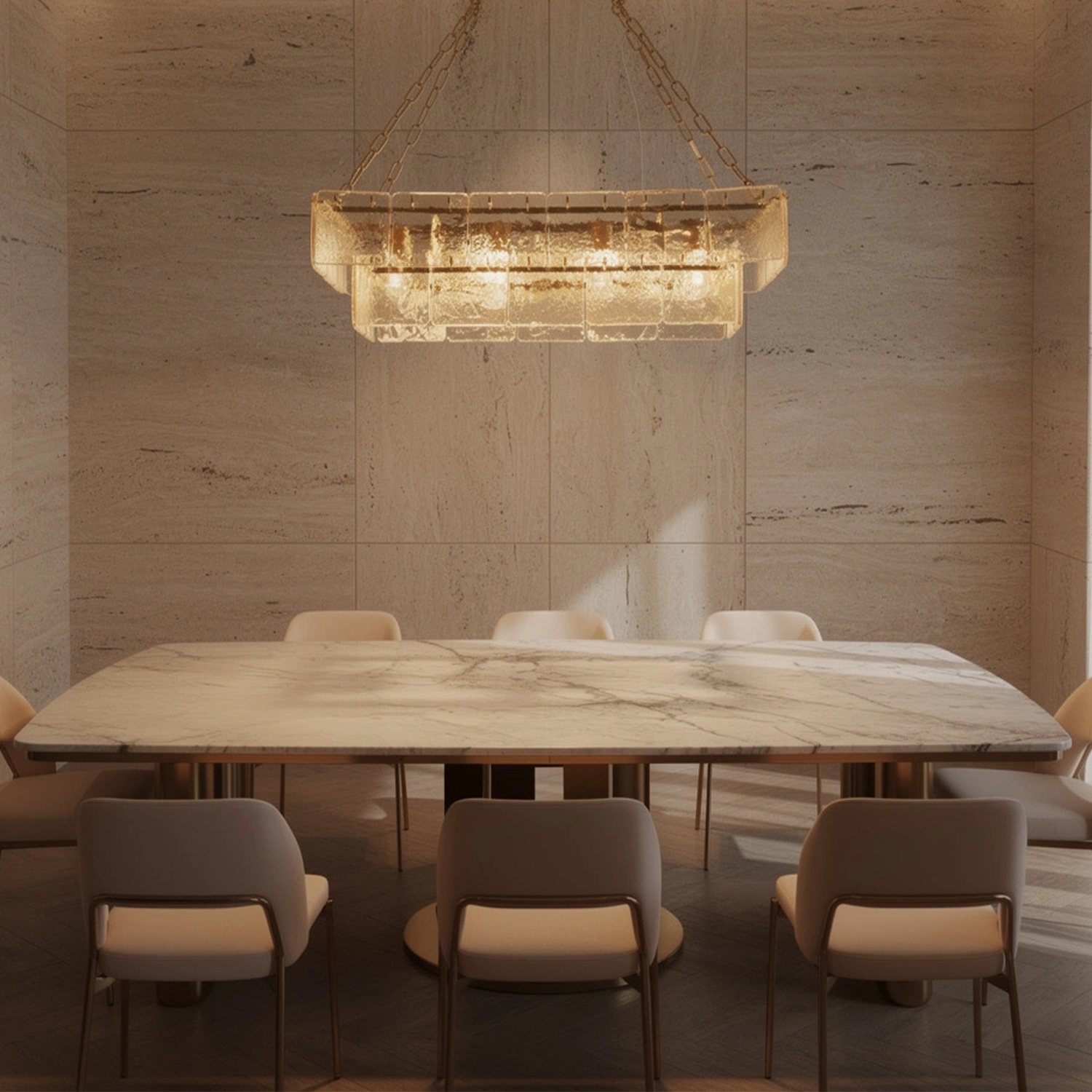Regal Multi Tier Rectangular Chandelier