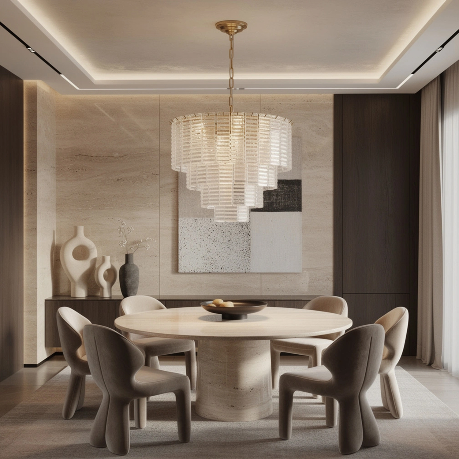 Sirene Clear Glass Round Chandelier