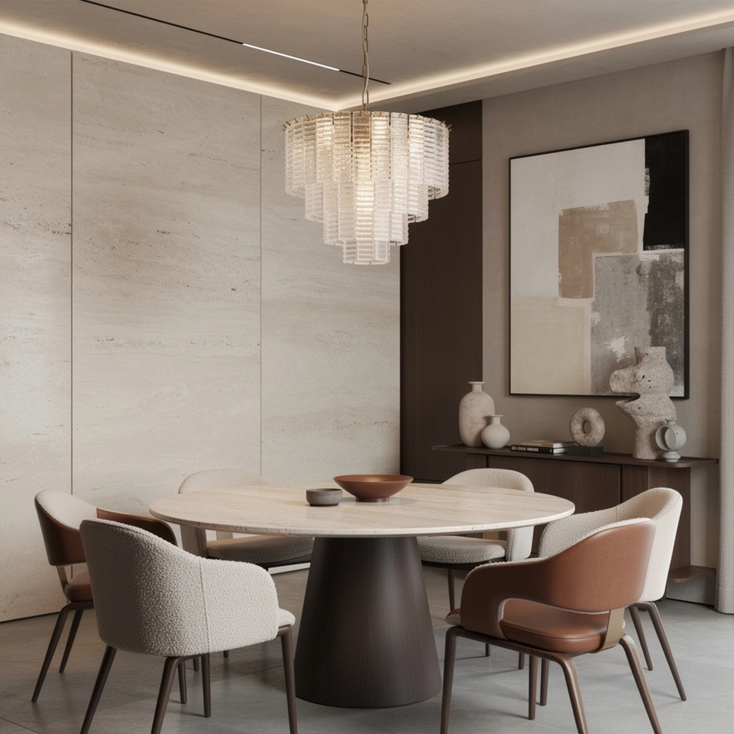 Sirene Clear Glass Round Chandelier