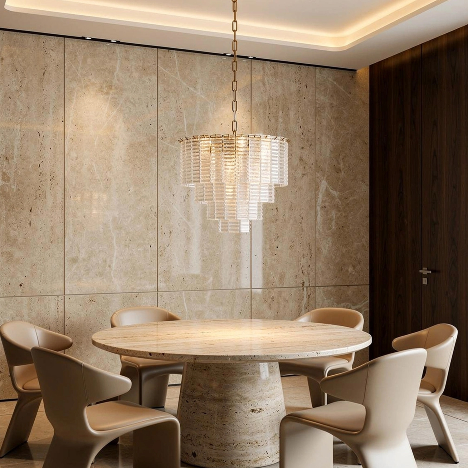 Sirene Clear Glass Round Chandelier