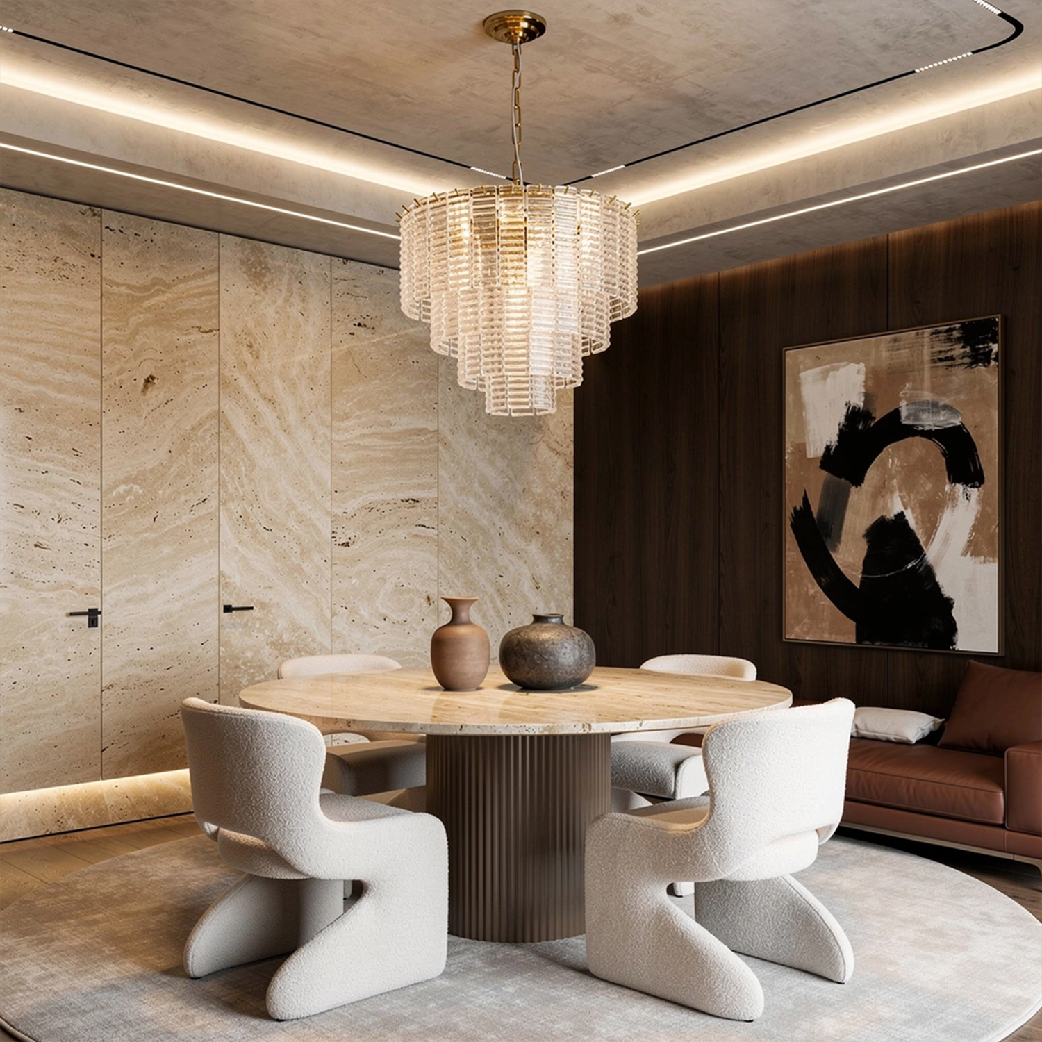 Sirene Clear Glass Round Chandelier