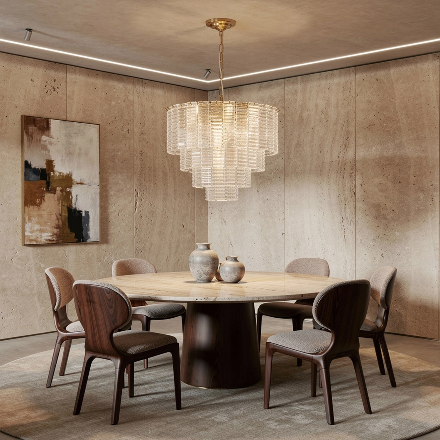 Sirene Clear Glass Round Chandelier