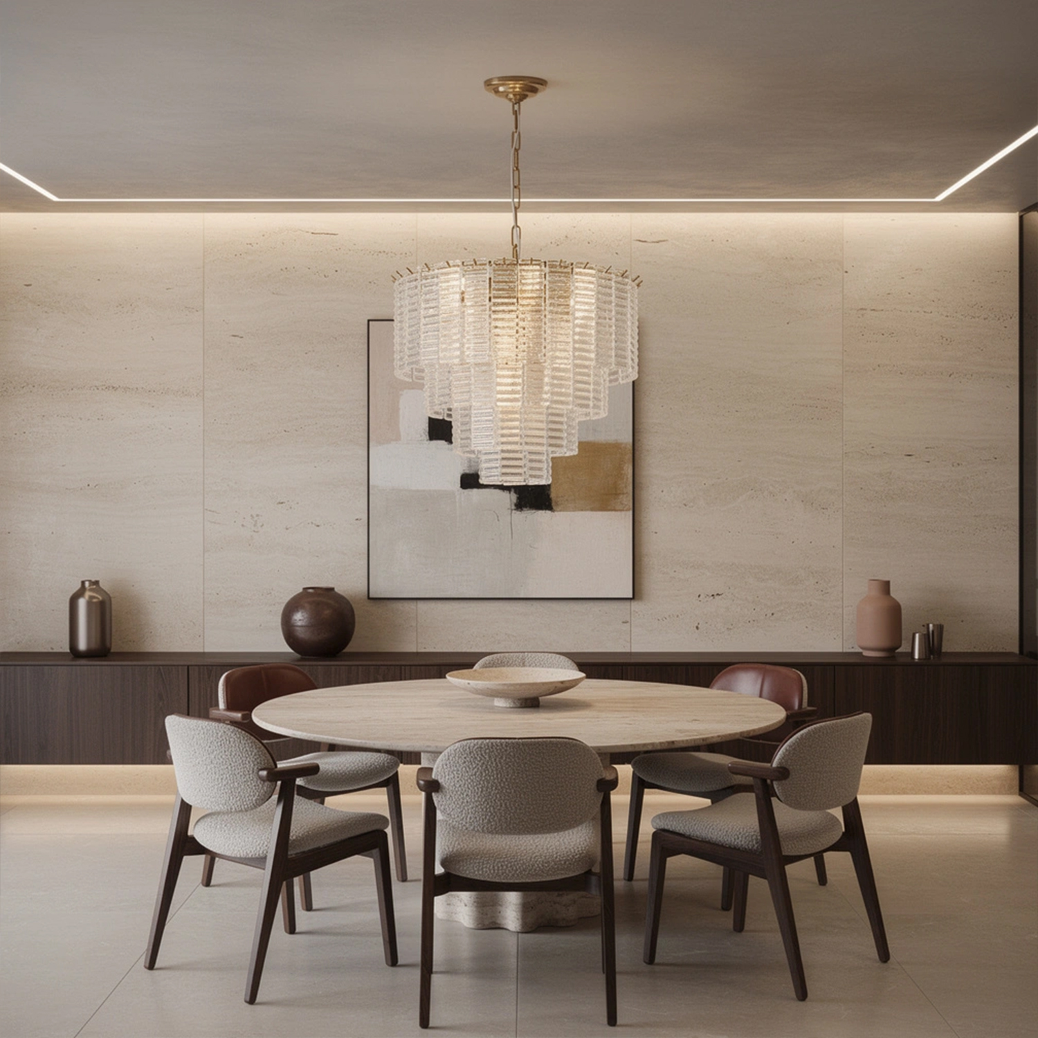 Sirene Clear Glass Round Chandelier