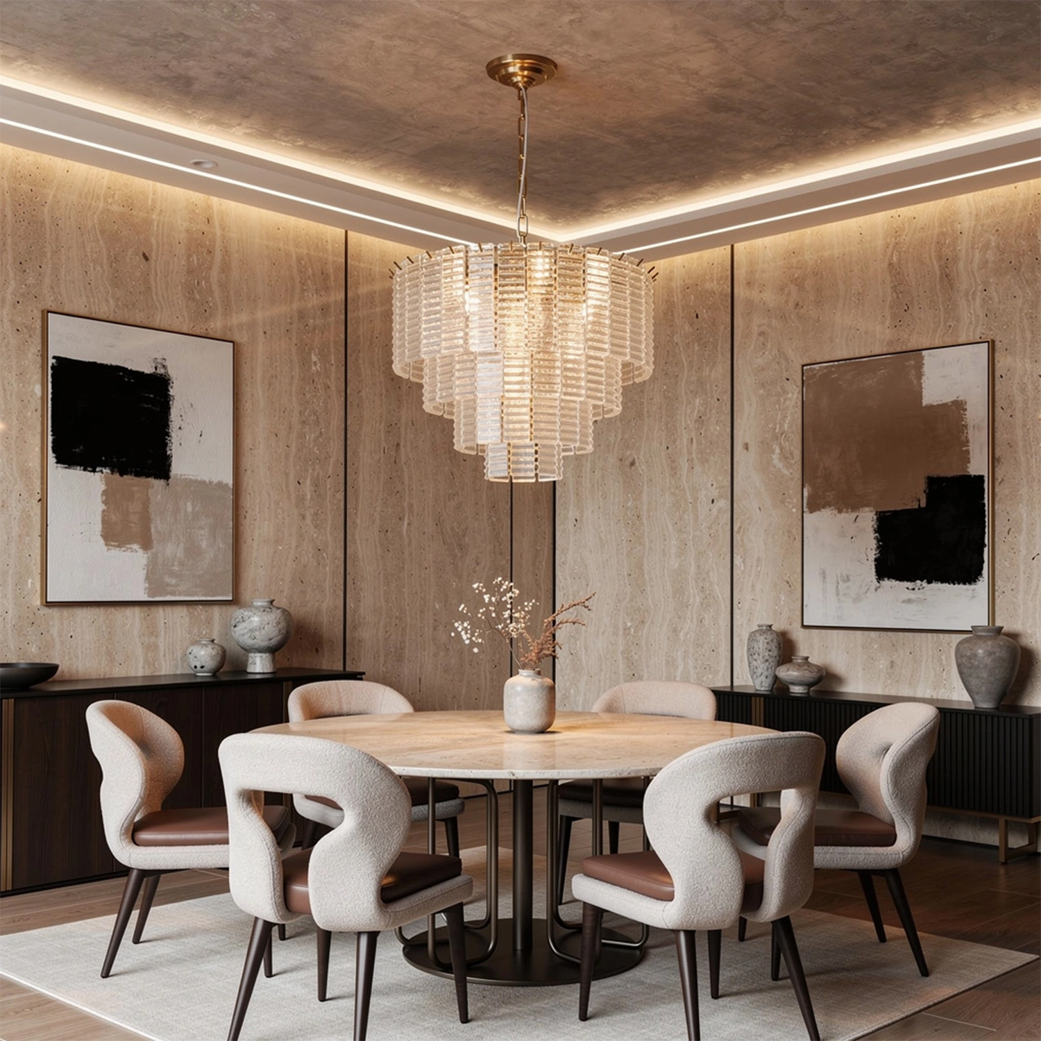 Sirene Clear Glass Round Chandelier