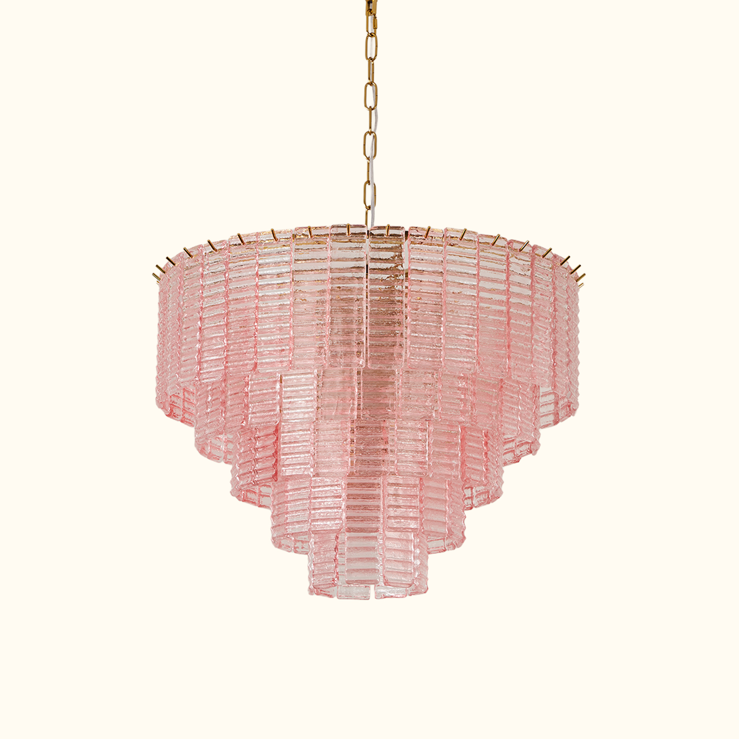 Sirene Pink Glass Round Chandelier
