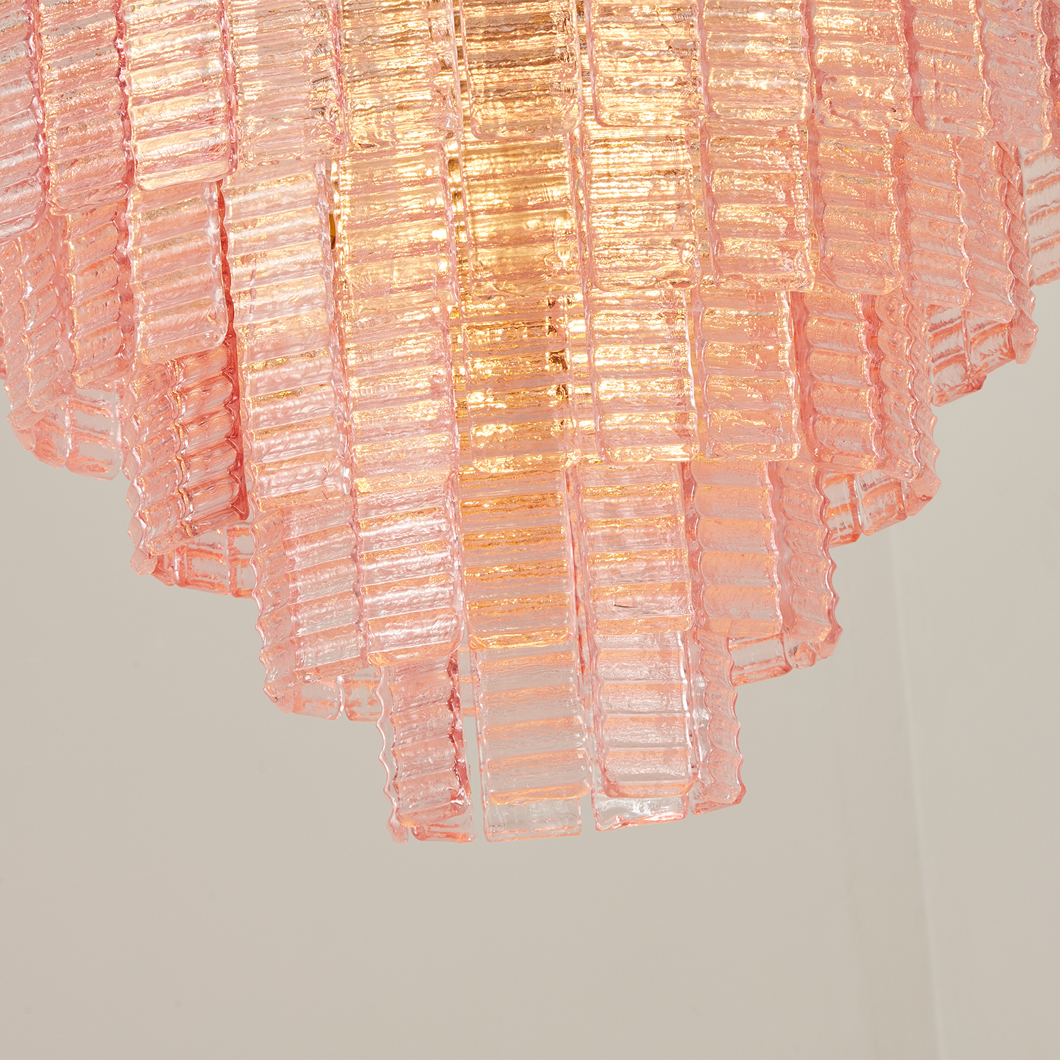 Sirene Pink Glass Round Chandelier