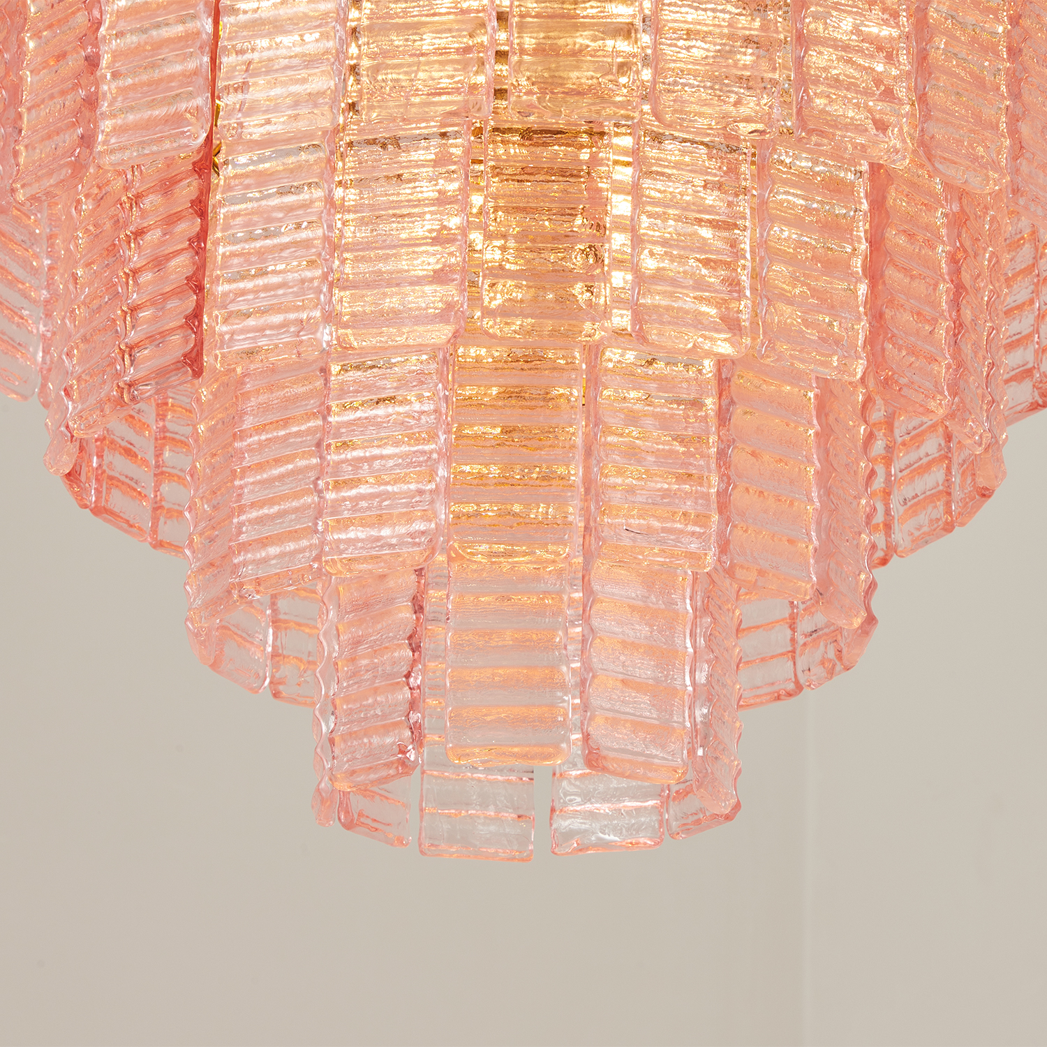 Sirene Pink Glass Round Chandelier