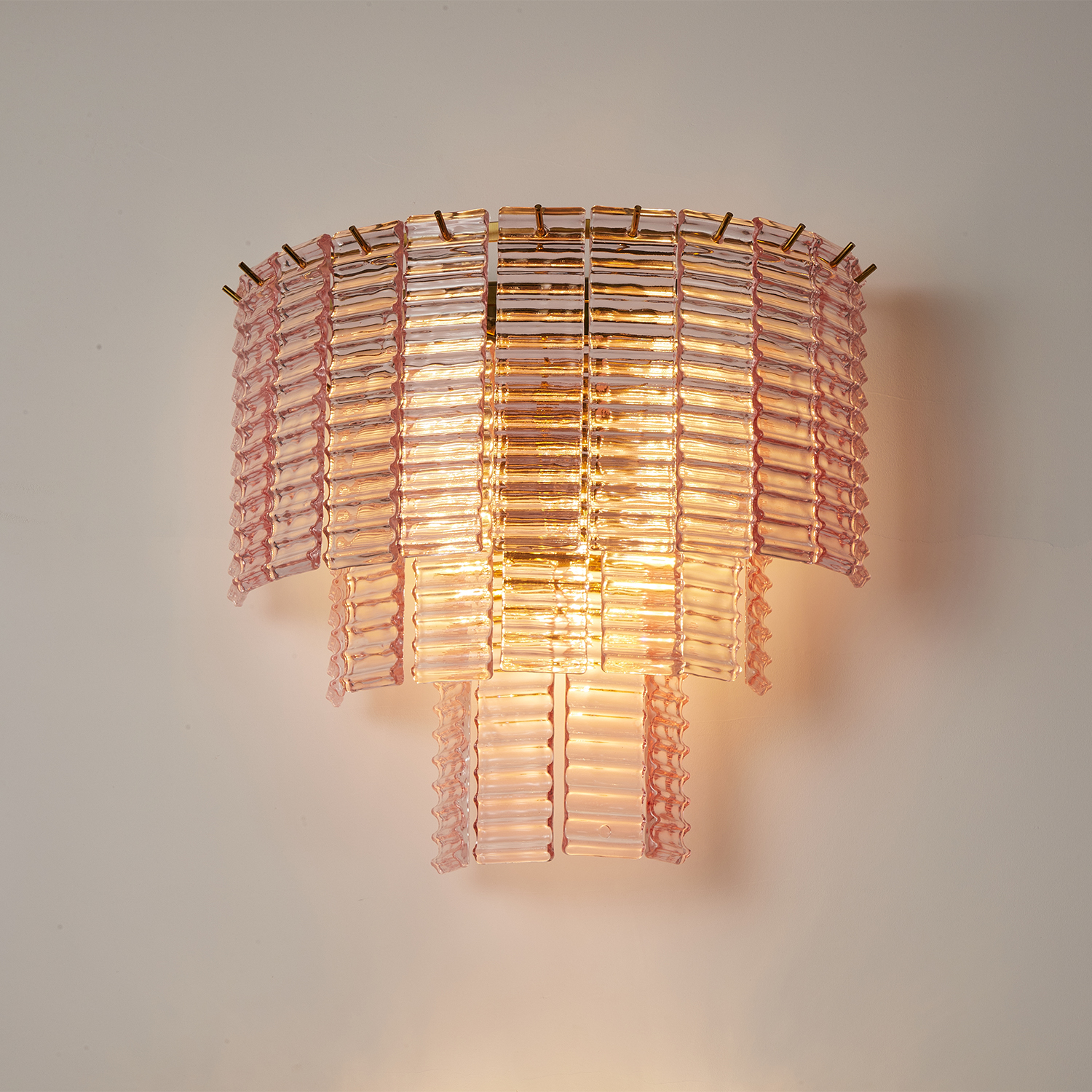 Sirene Pink Glass Round Sconce