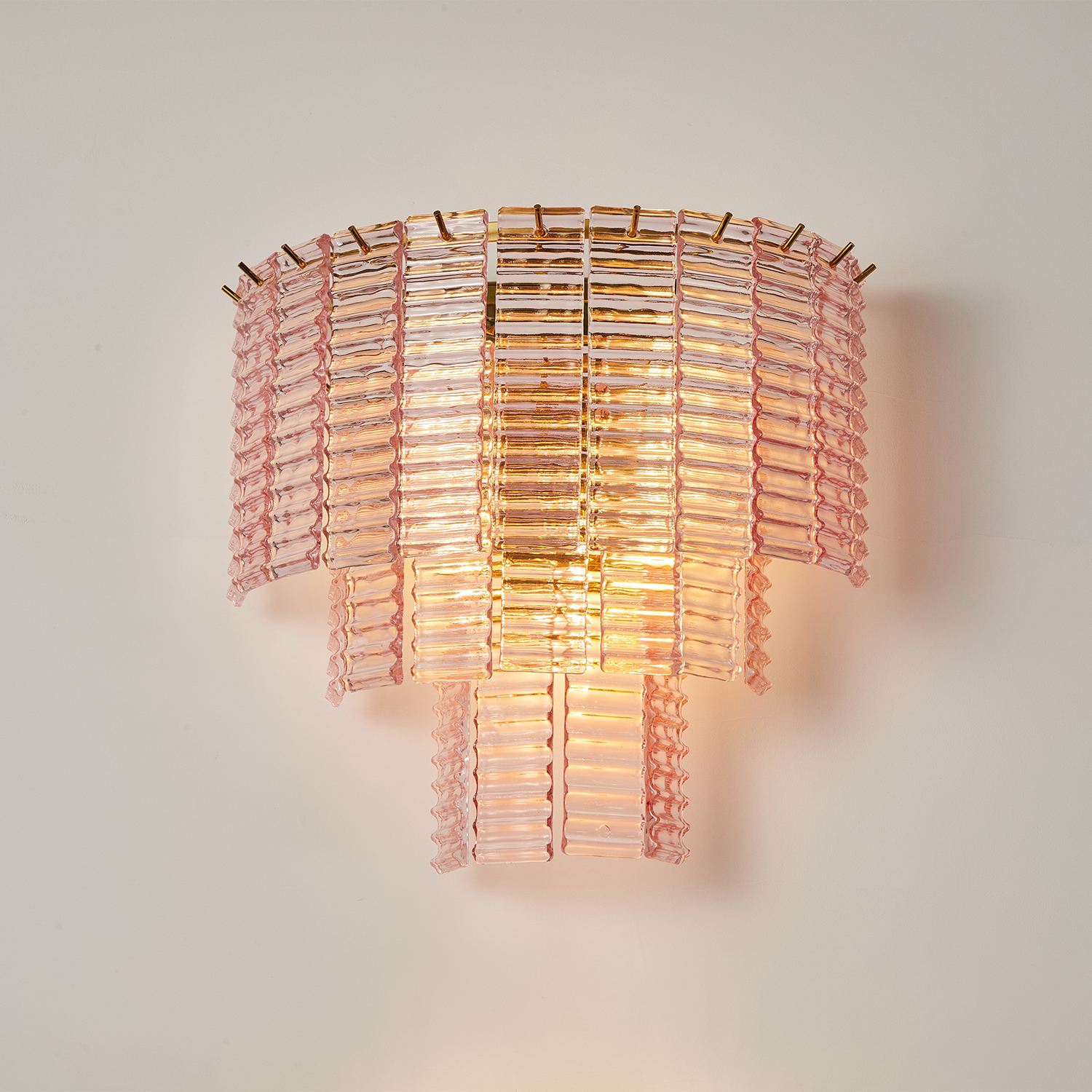 Sirene Pink Glass Round Sconce