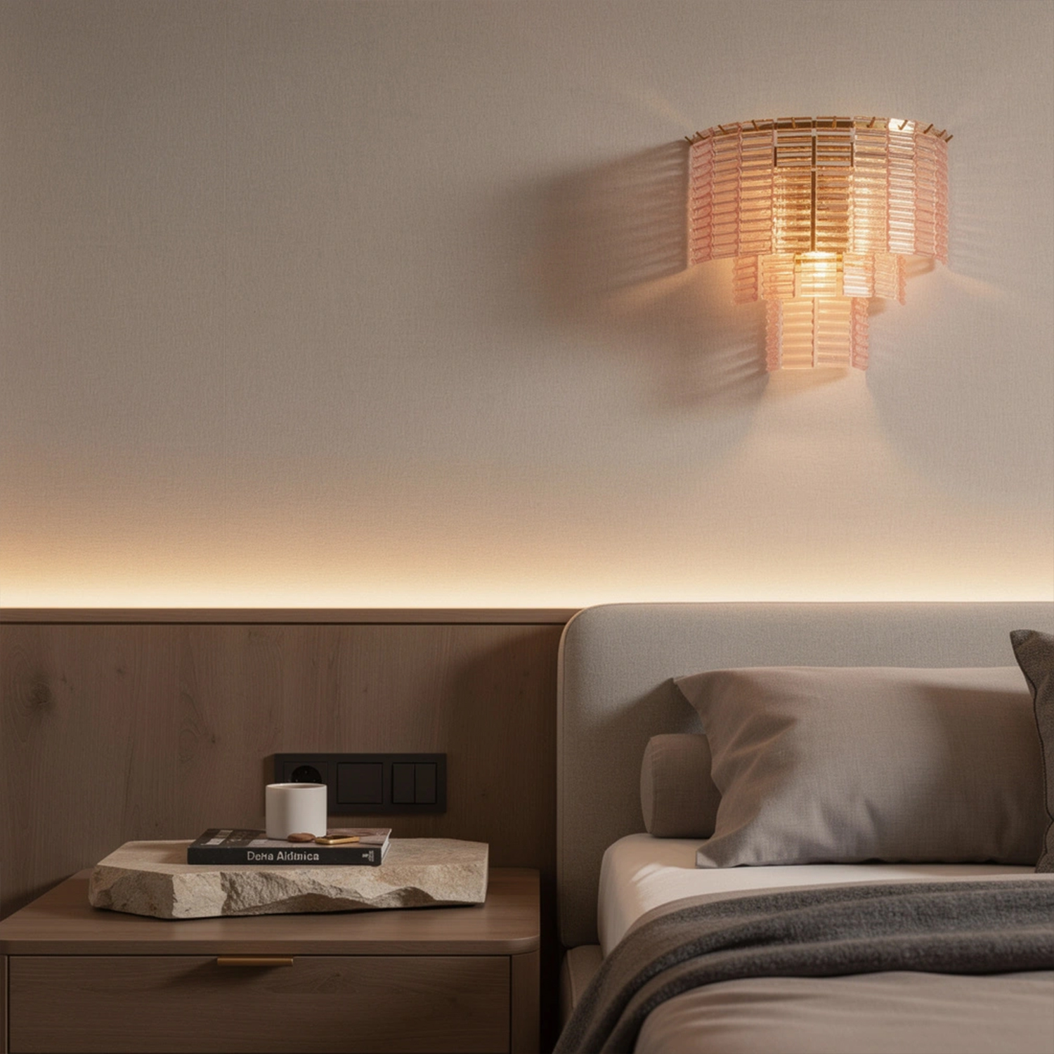 Sirene Pink Glass Round Sconce