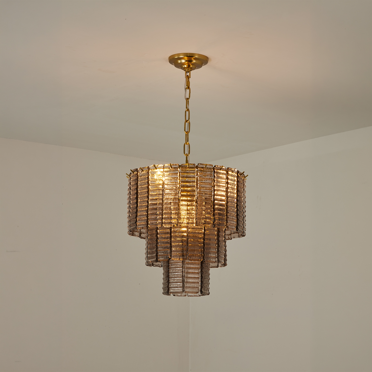 Sirene Smoke Glass Round Chandelier