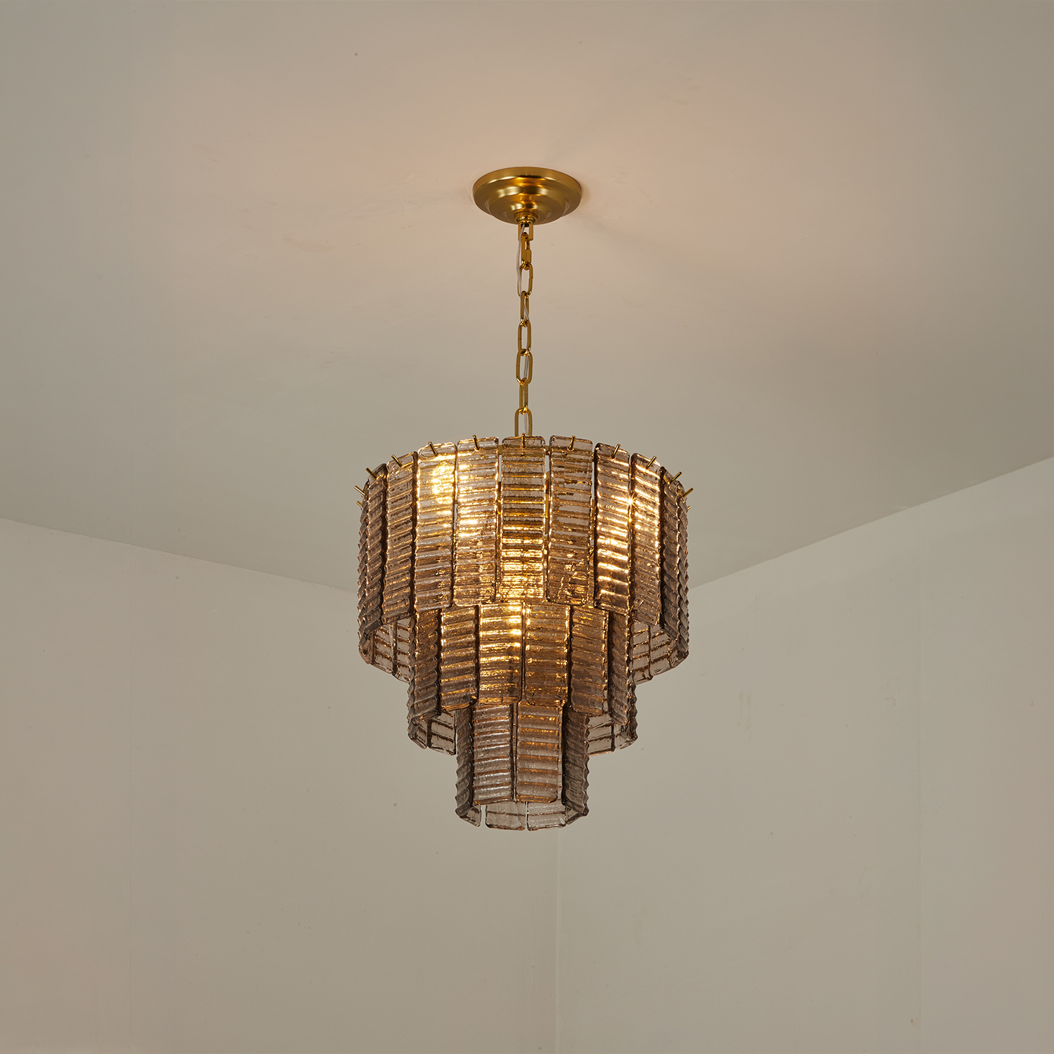 Sirene Smoke Glass Round Chandelier