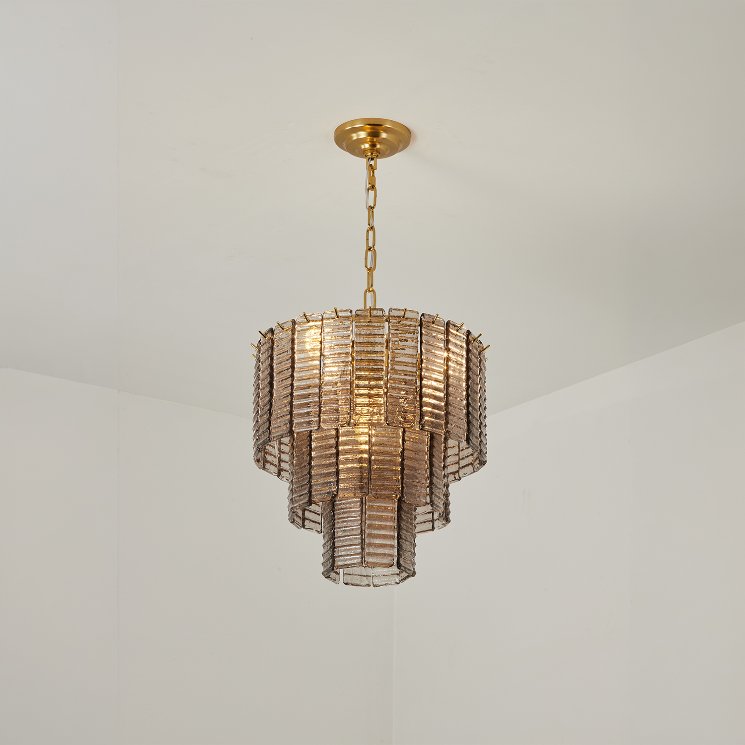 Sirene Smoke Glass Round Chandelier