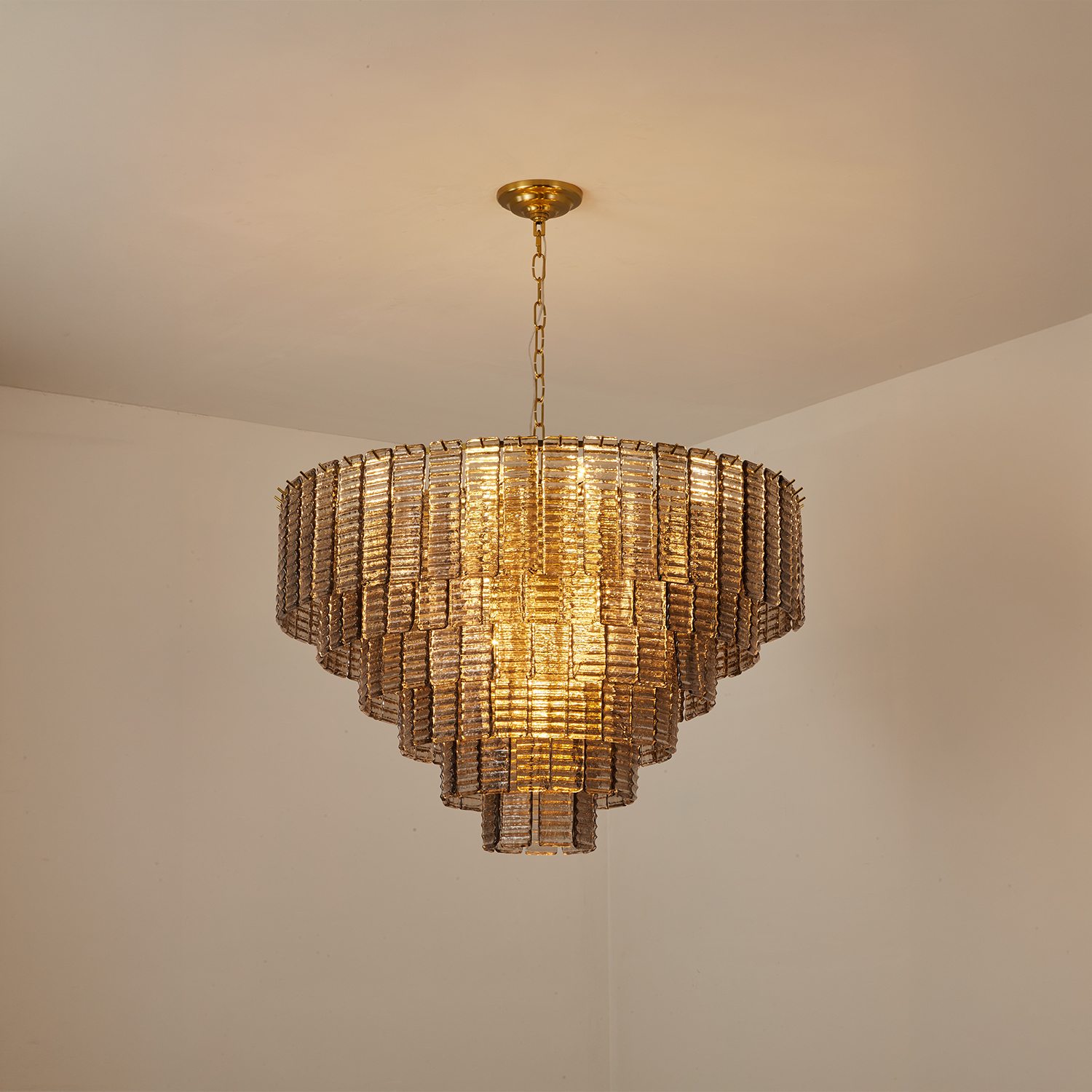 Sirene Smoke Glass Round Chandelier