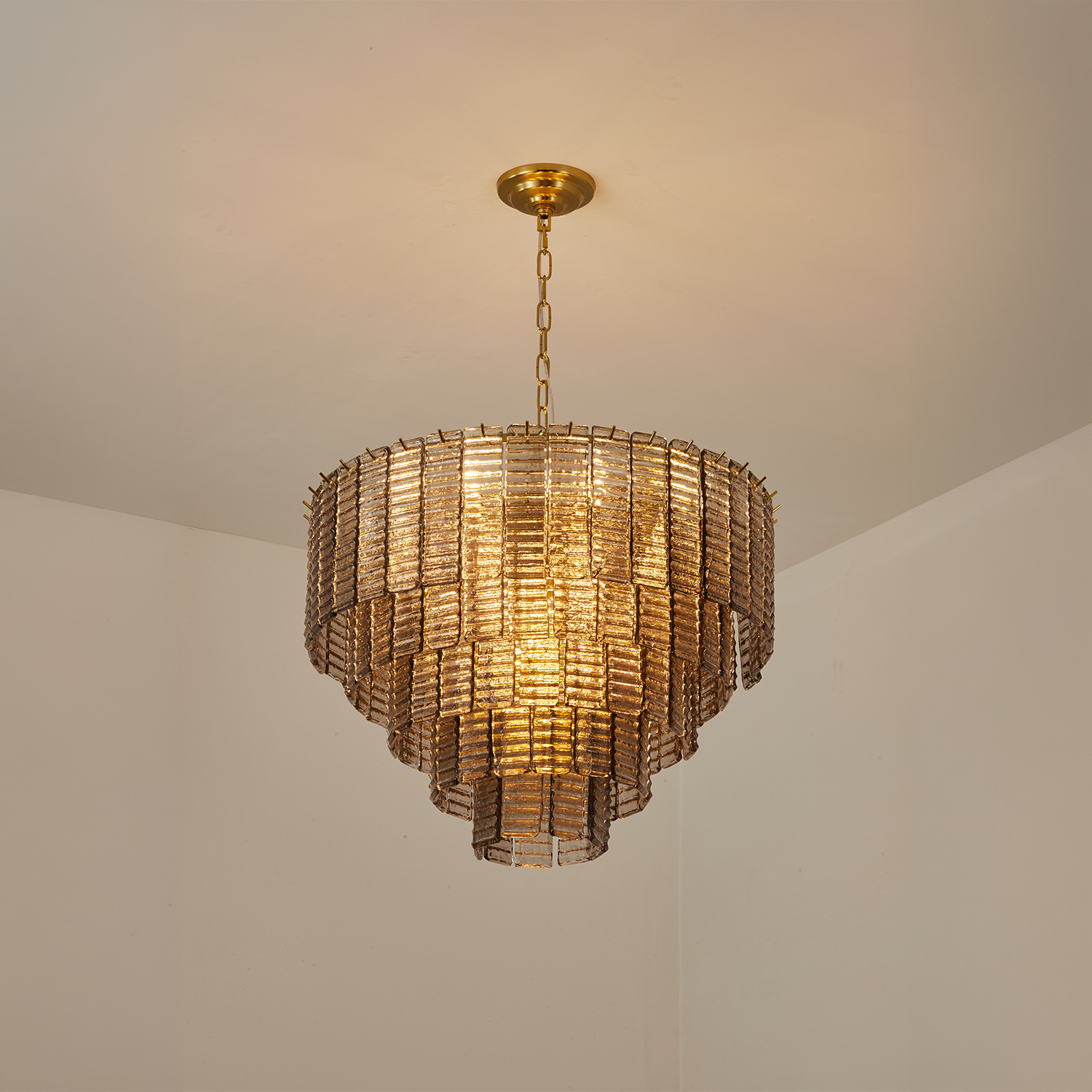 Sirene Smoke Glass Round Chandelier