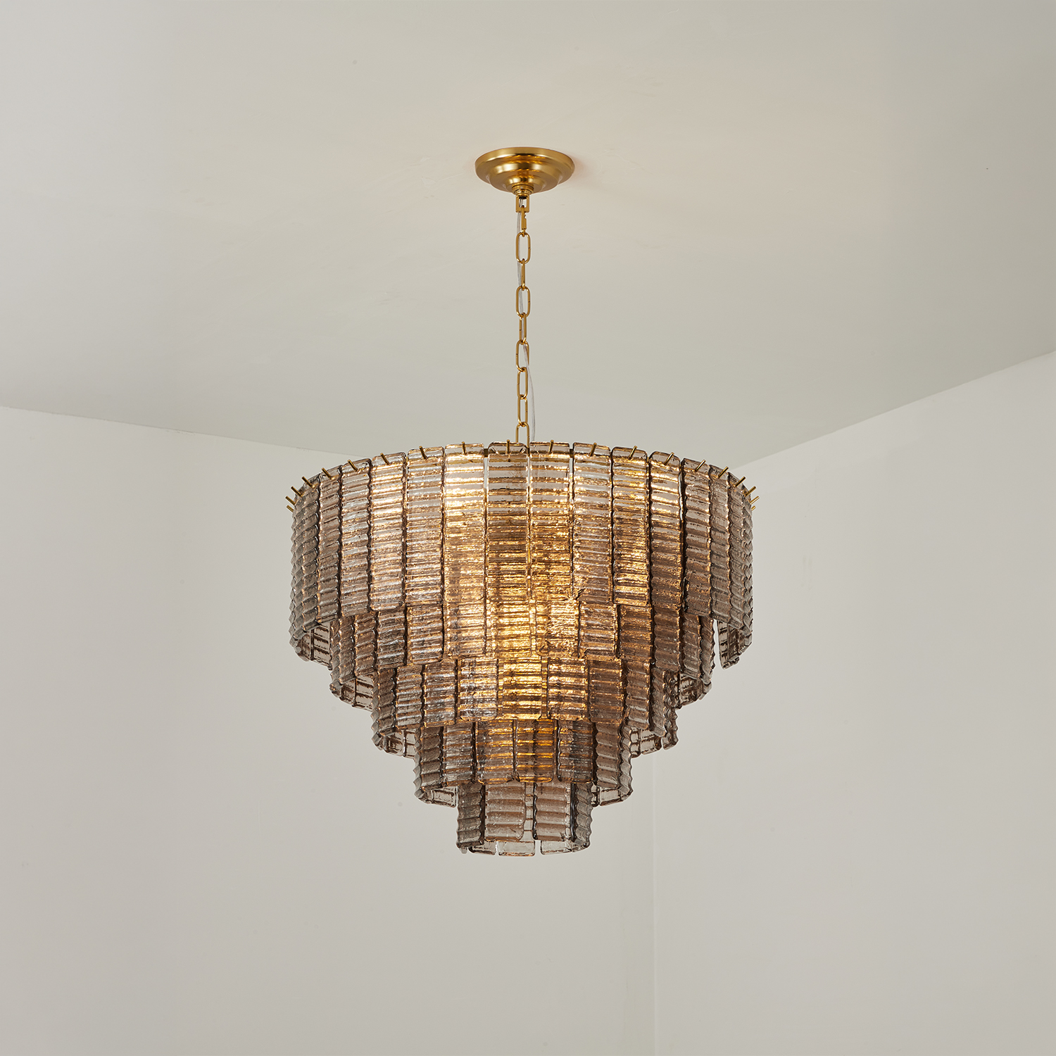 Sirene Smoke Glass Round Chandelier