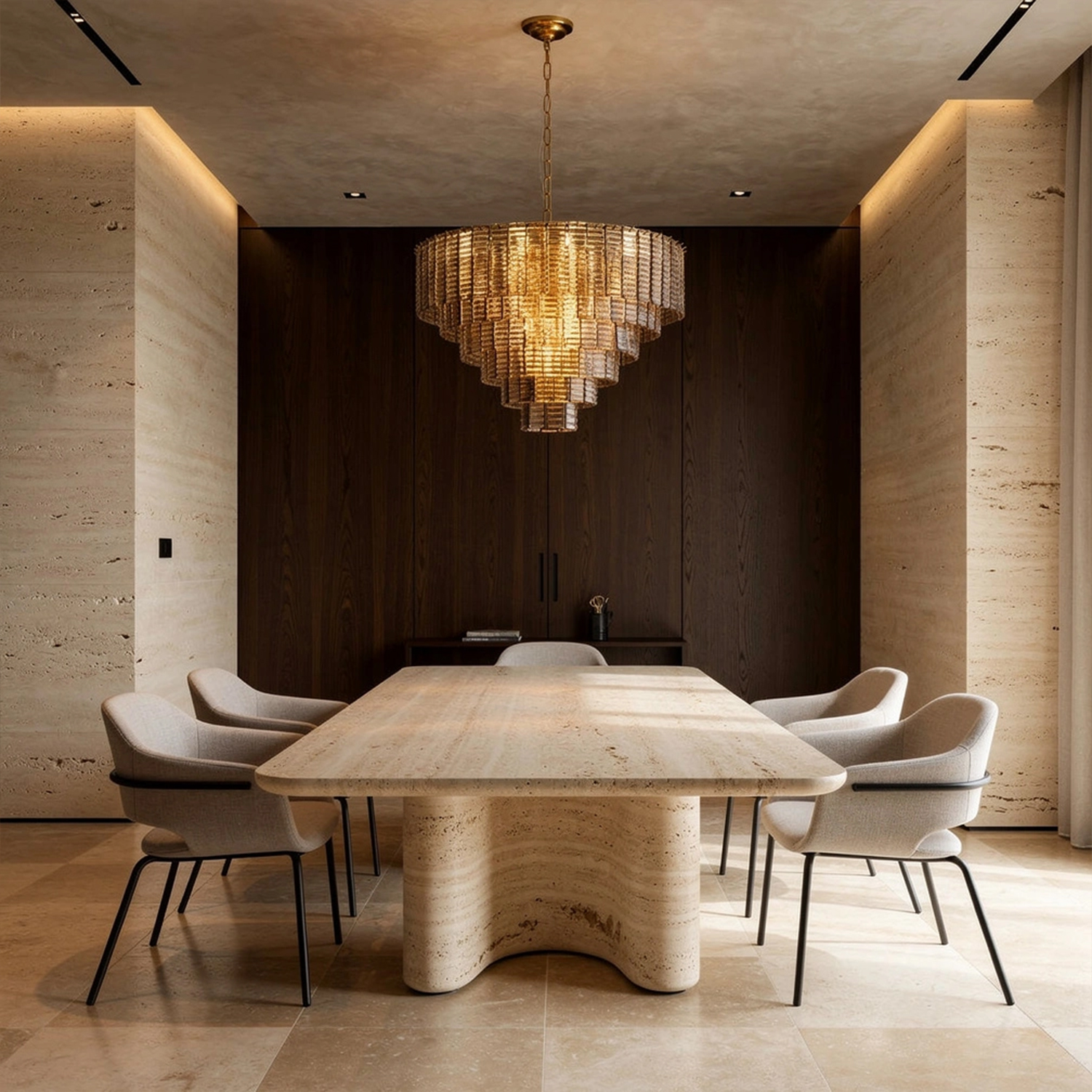 Sirene Smoke Glass Round Chandelier