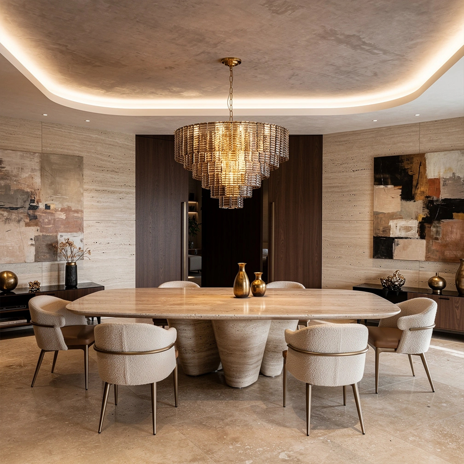 Sirene Smoke Glass Round Chandelier