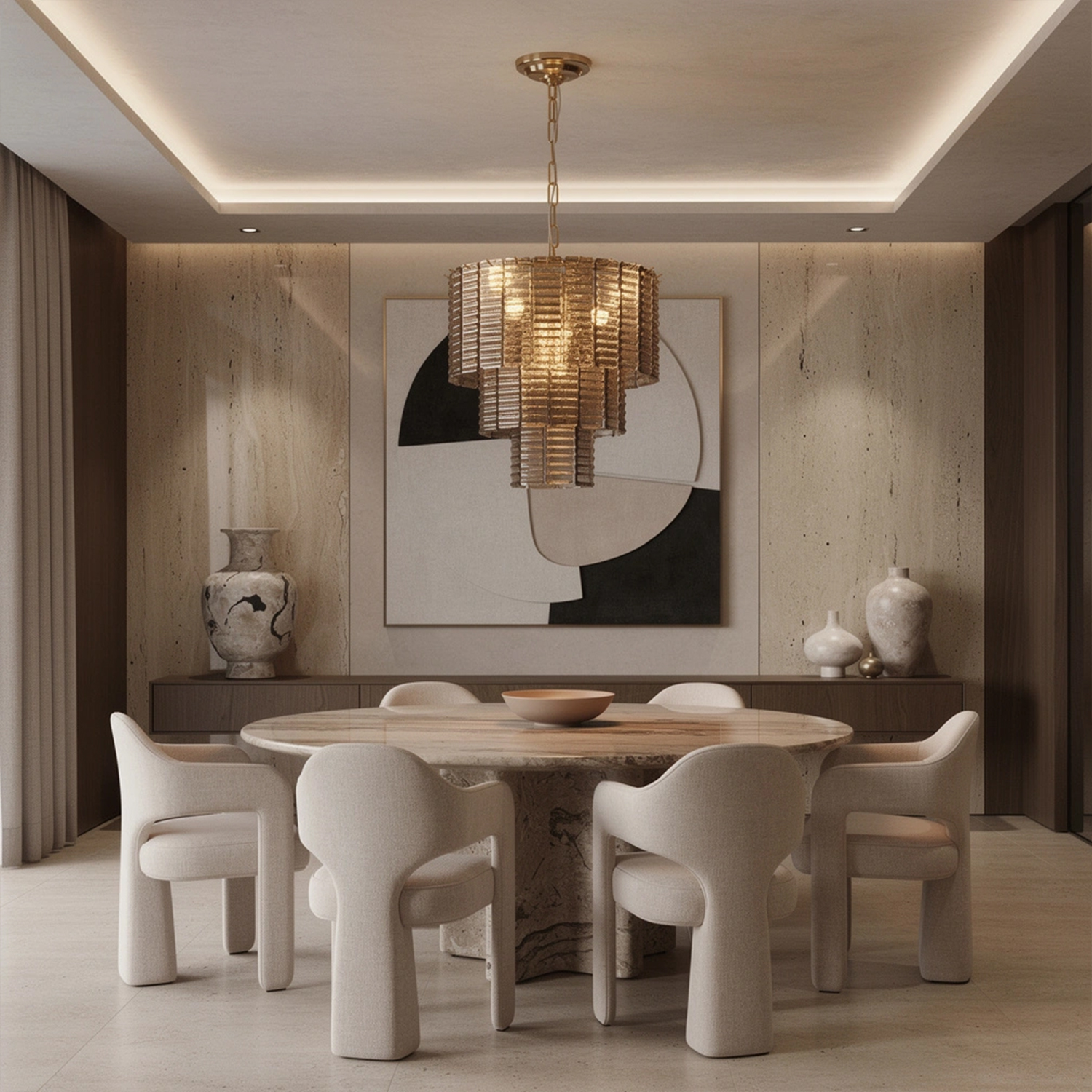 Sirene Smoke Glass Round Chandelier