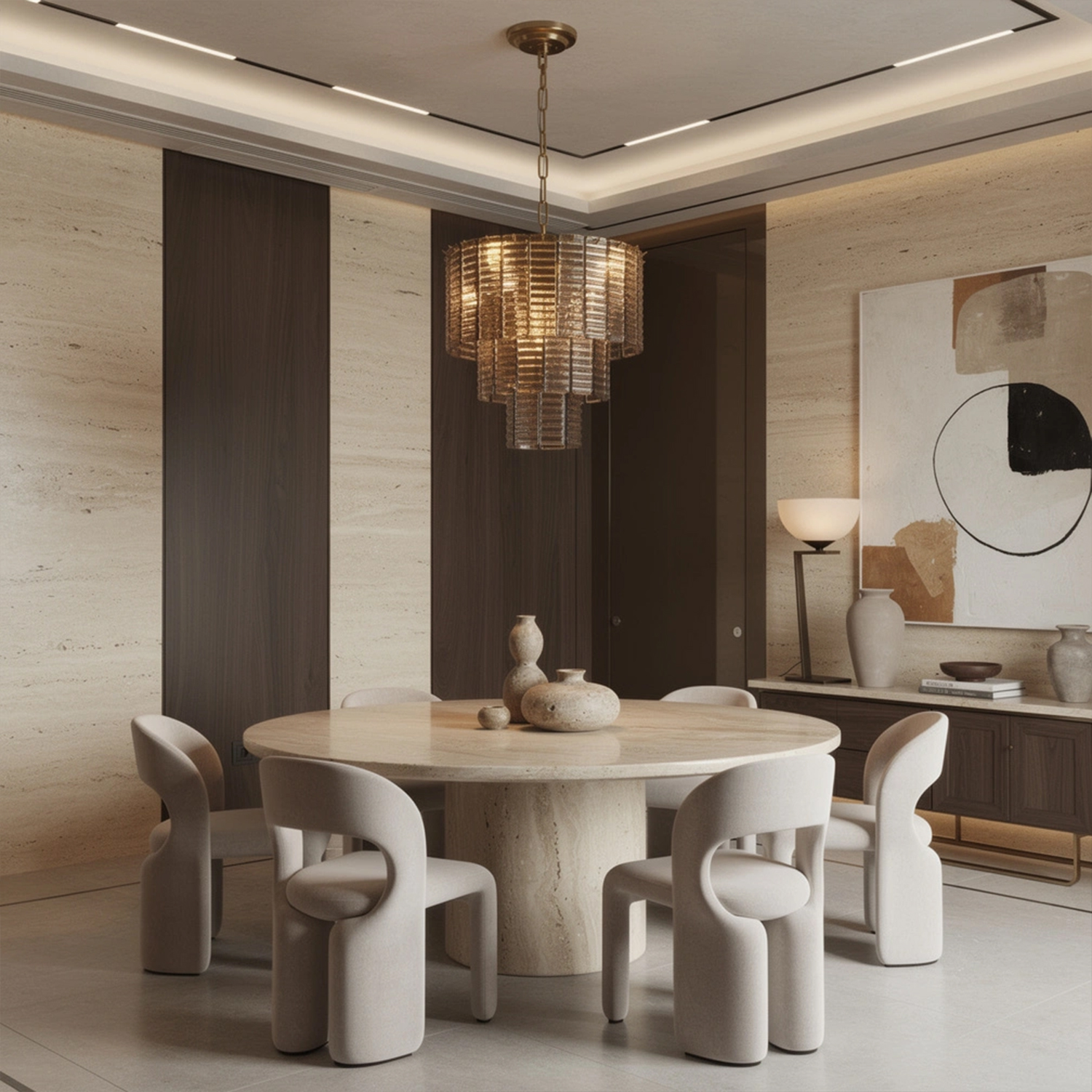 Sirene Smoke Glass Round Chandelier