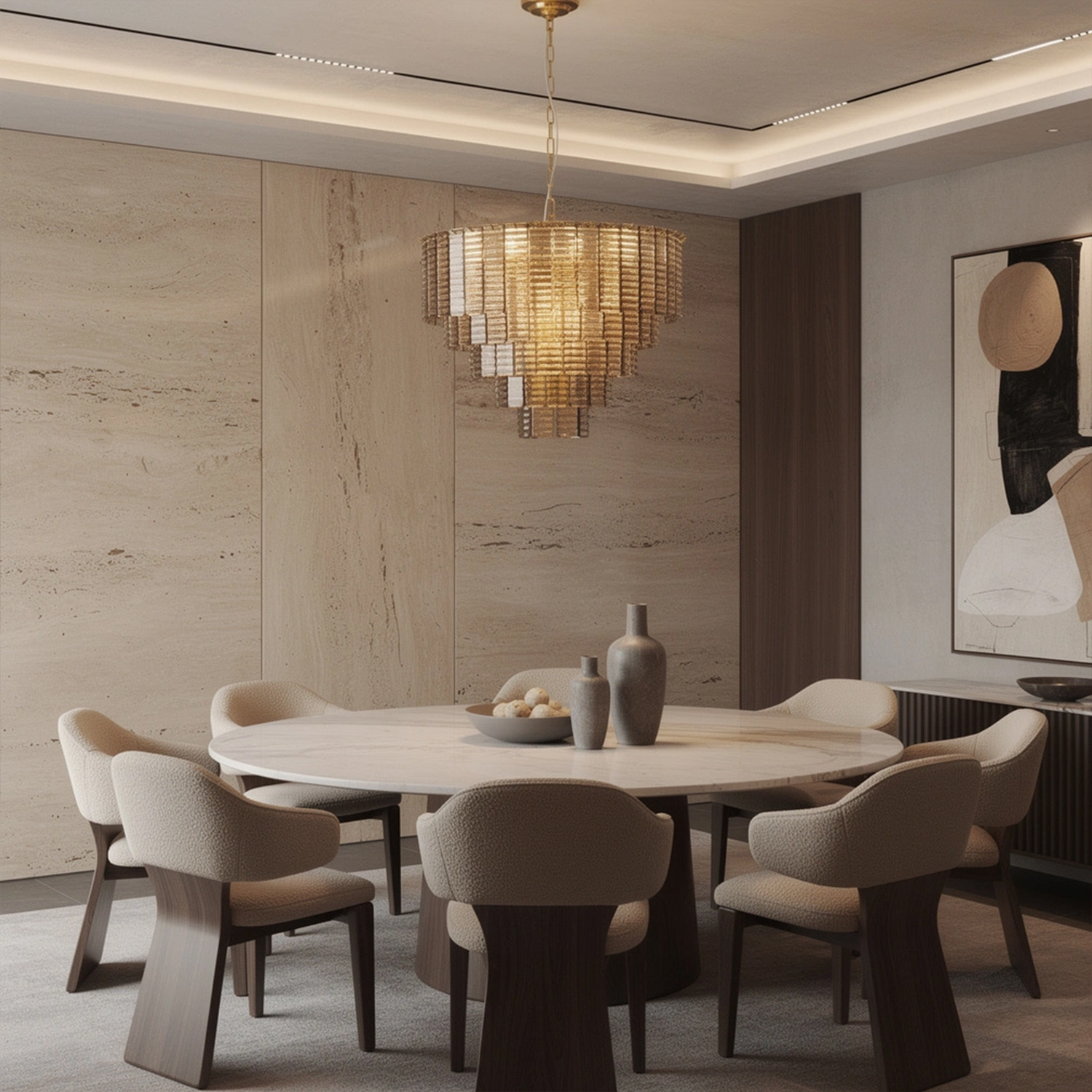 Sirene Smoke Glass Round Chandelier