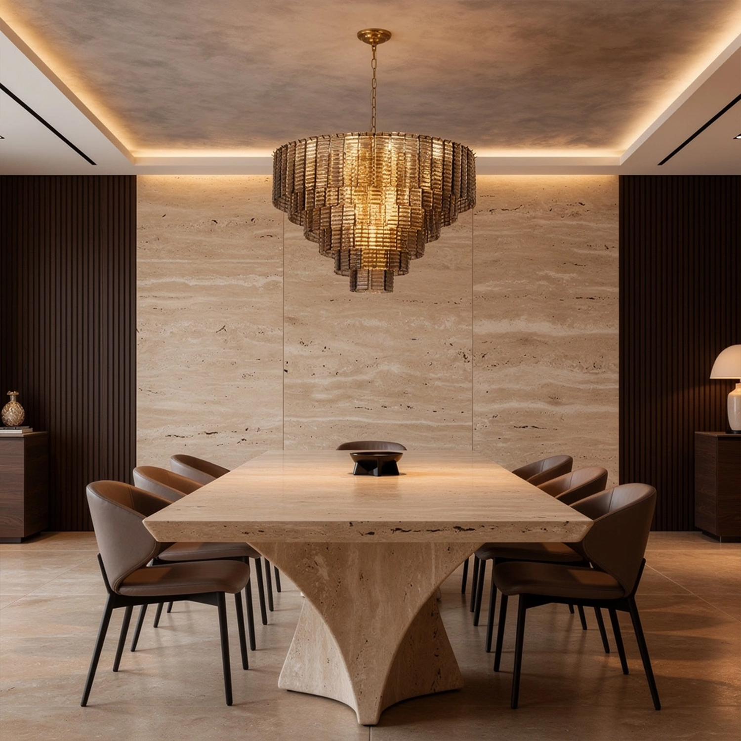 Sirene Smoke Glass Round Chandelier