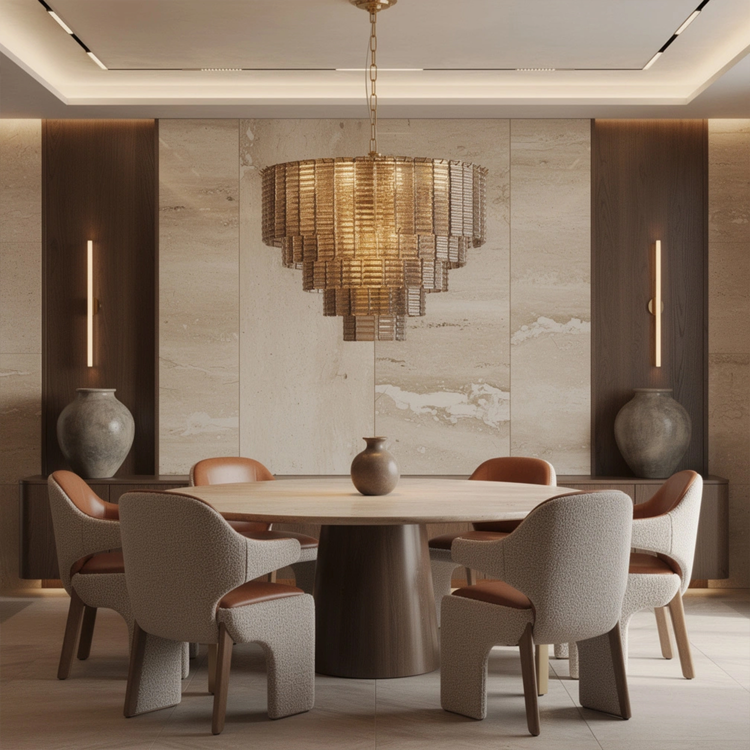 Sirene Smoke Glass Round Chandelier