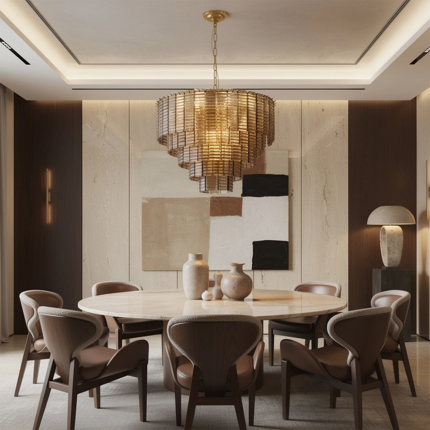 Sirene Smoke Glass Round Chandelier