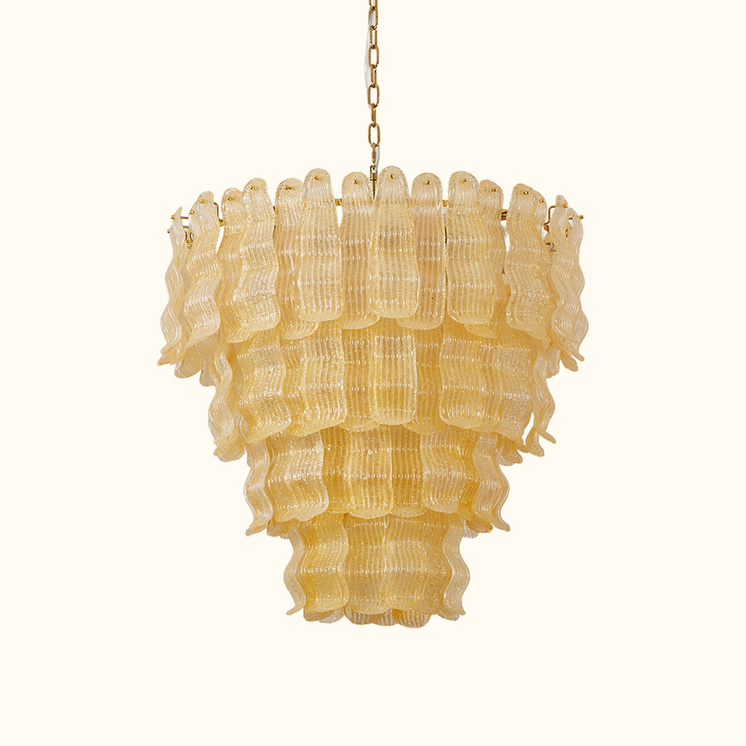 Tiered Ribbed Glass Cascade Chandelier
