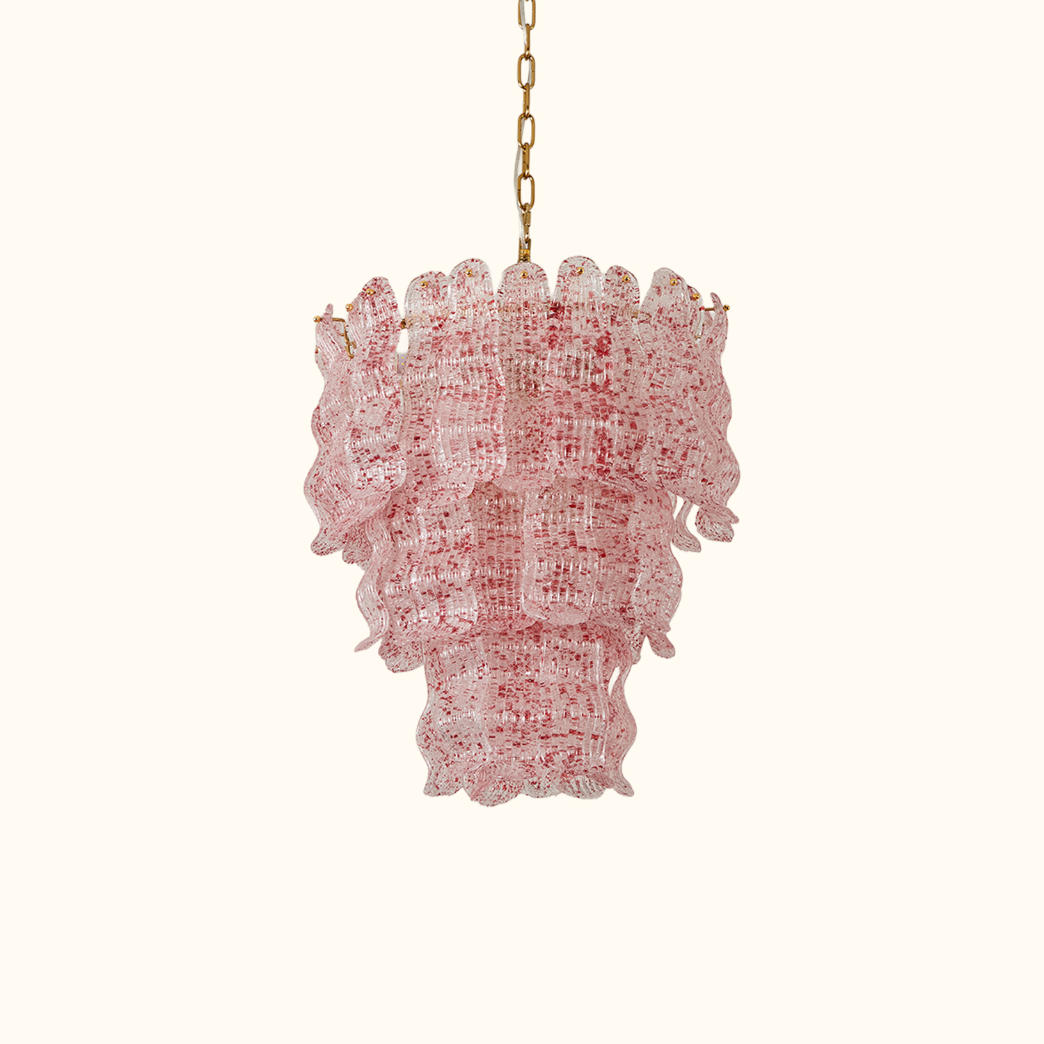 Tiered Ribbed Glass Cascade Chandelier