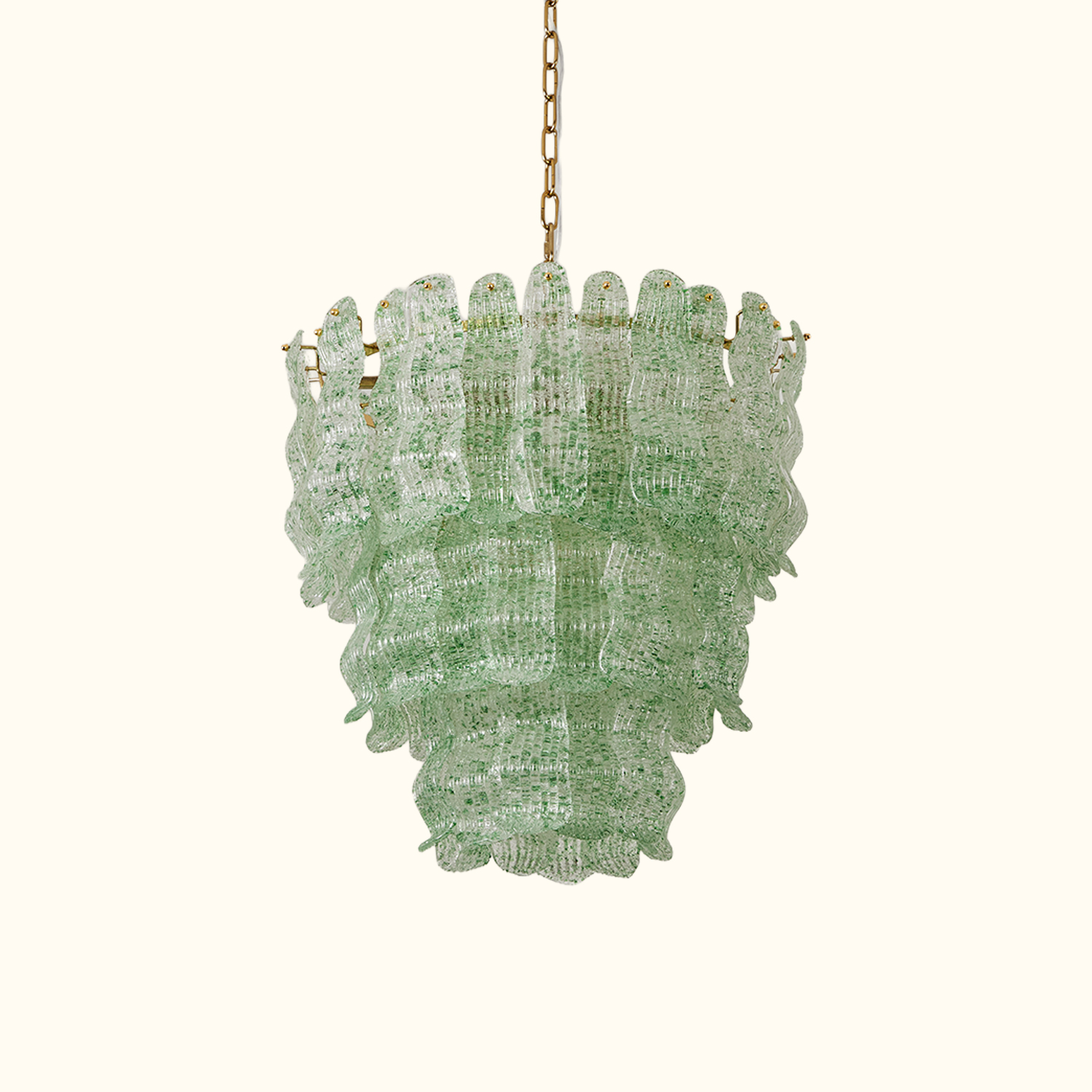 Tiered Ribbed Glass Cascade Chandelier