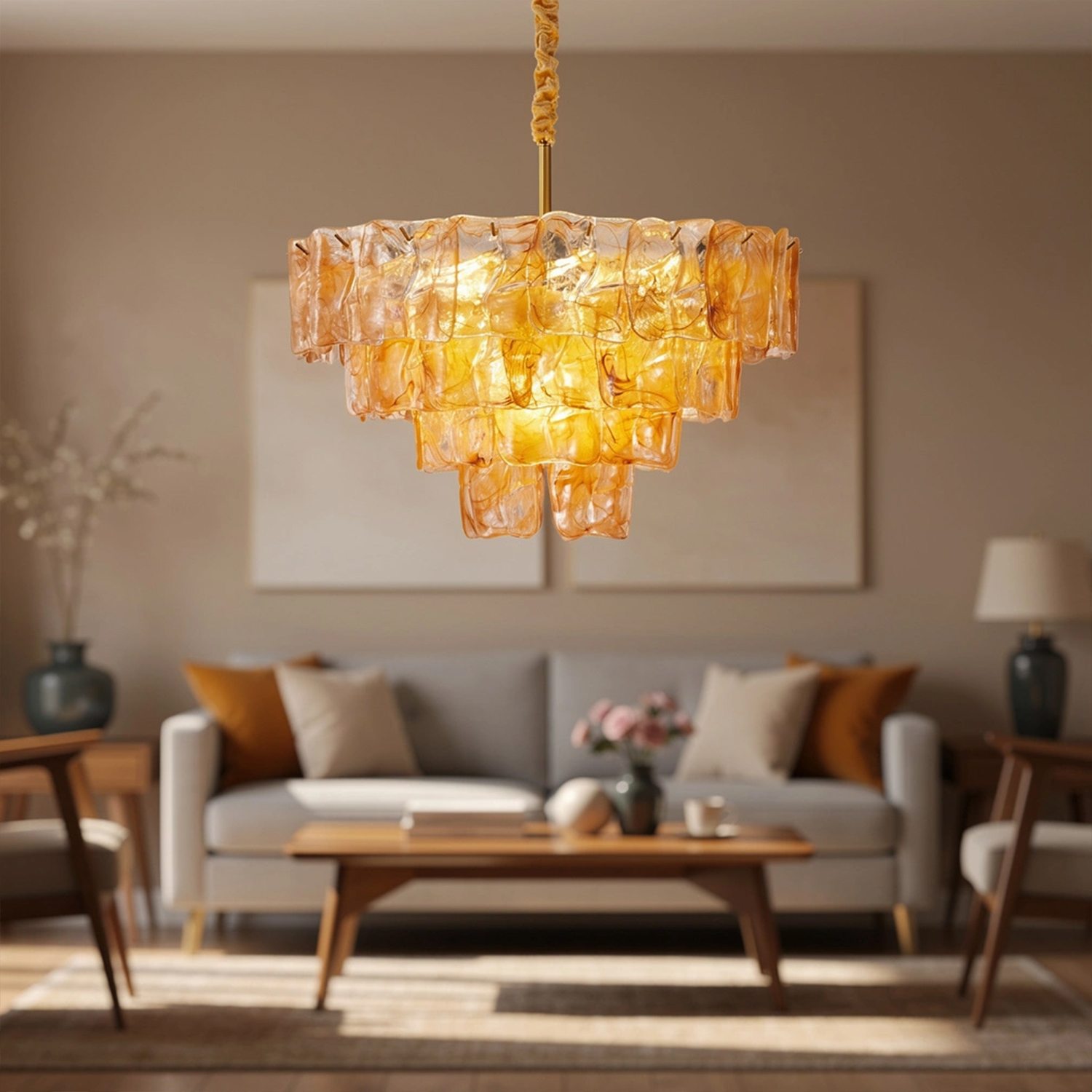 Venezia Murano Ruffle Glass Chandelier