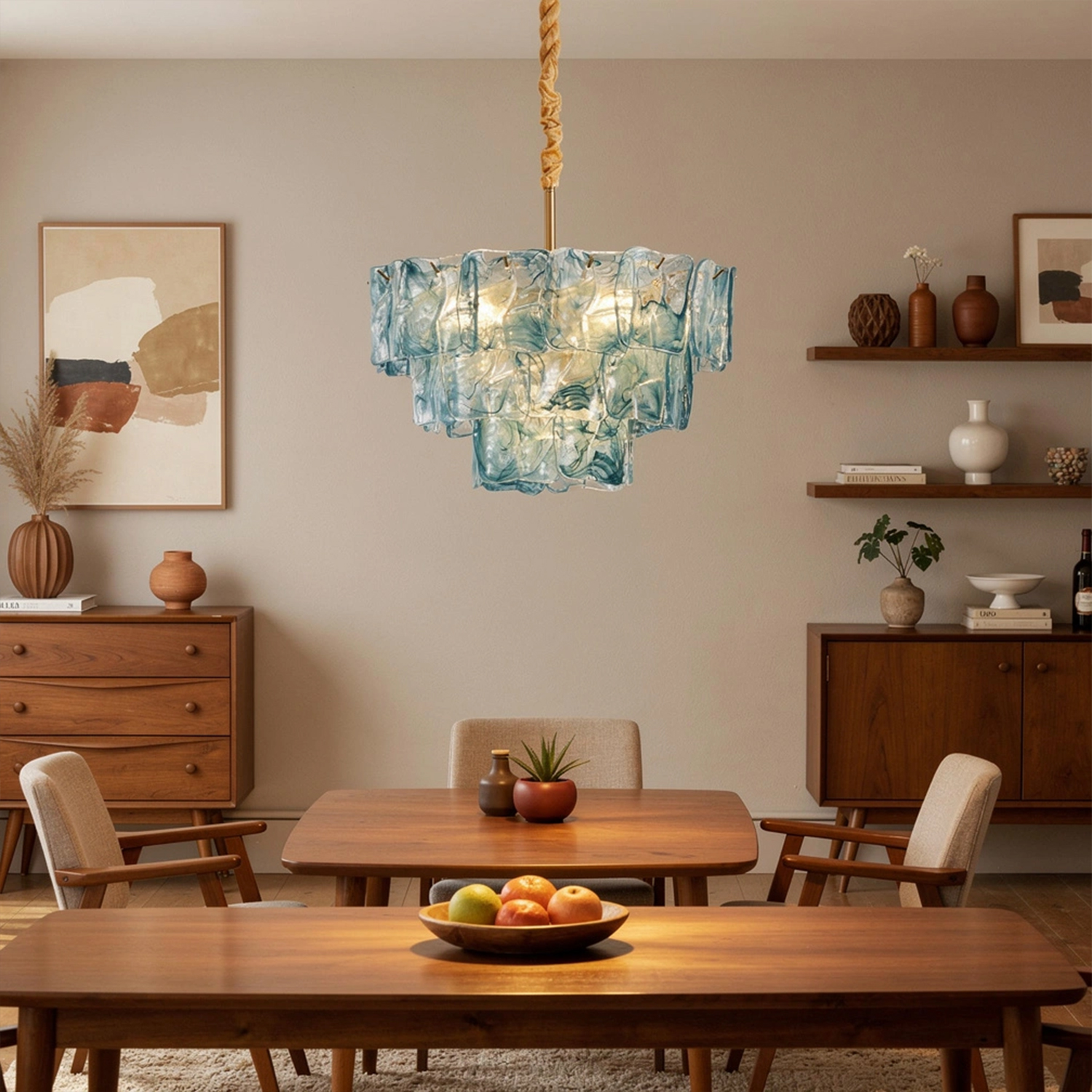 Venezia Murano Ruffle Glass Chandelier