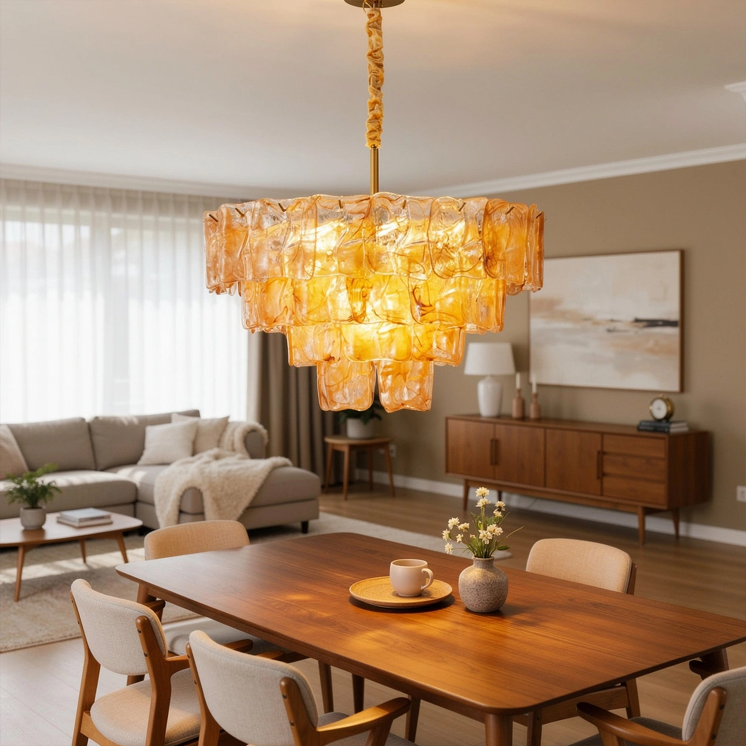 Venezia Murano Ruffle Glass Chandelier