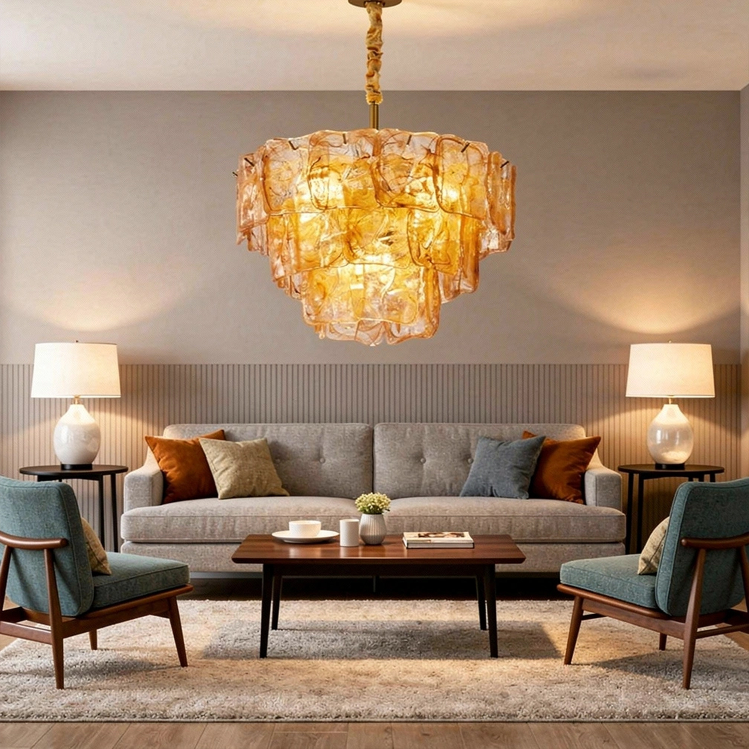 Venezia Murano Ruffle Glass Chandelier